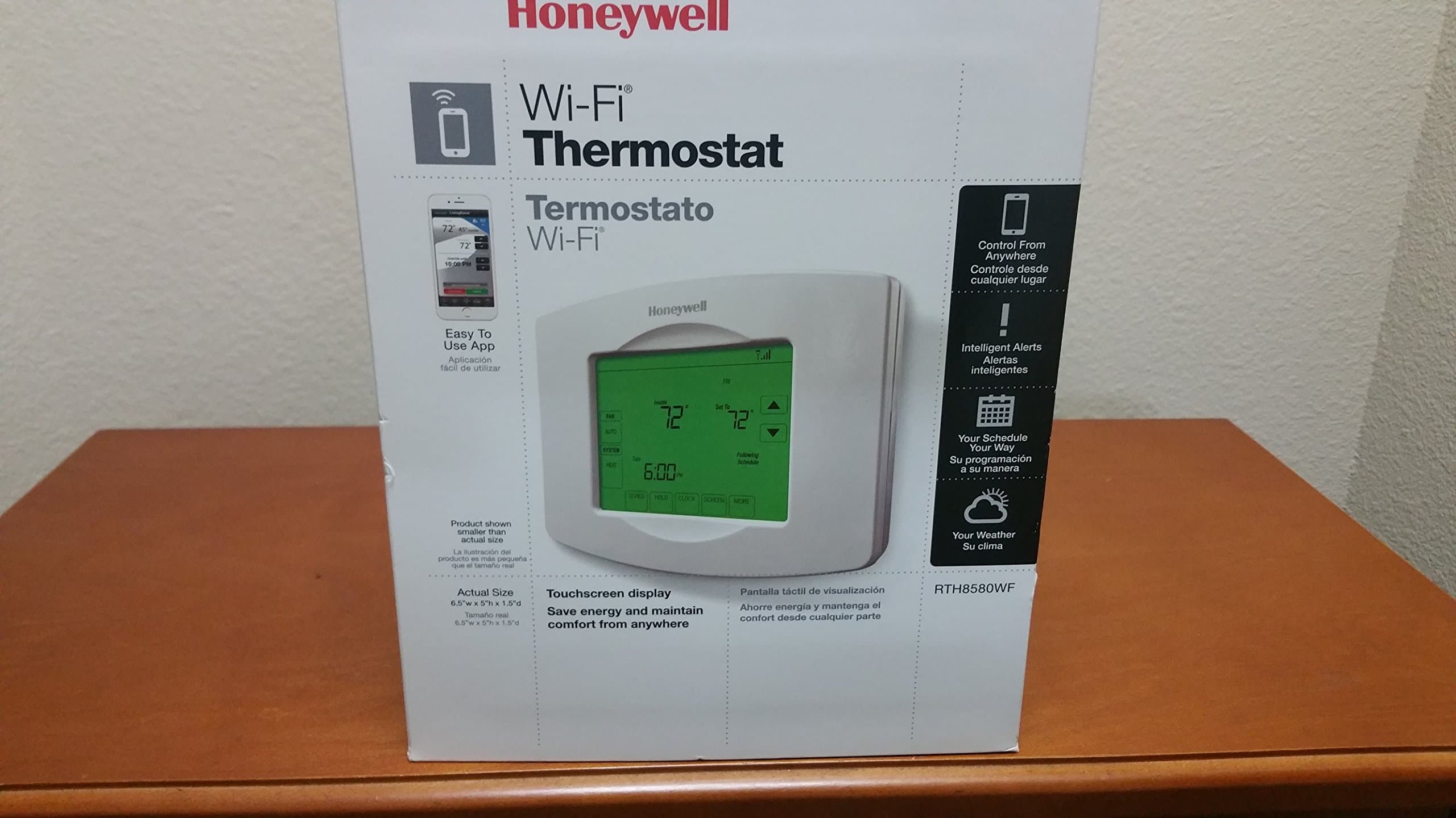 Honeywell Wi-Fi 7-Day Programmable Touchscreen Thermostat - RTH8580WF, "Requires C Wire"
