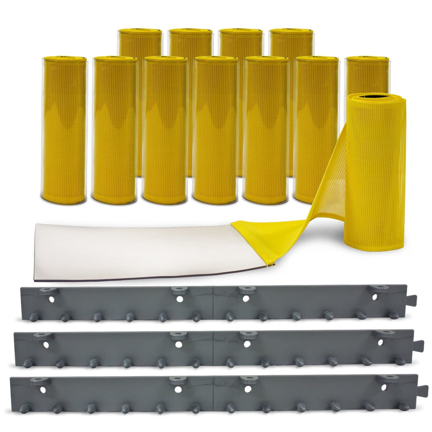 Aleco 405052 AirFlex Polyester Mesh Insect Barrier Kit with MaxBullet HTP Silver Hardware, 8" Width x 84" Height x 0.08" Thick, Yellow