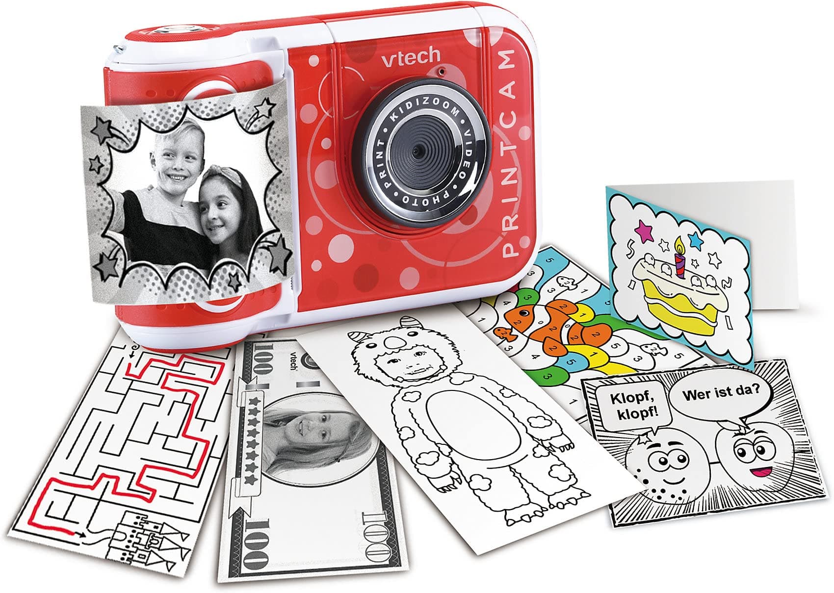 VTech KidiZoom Print Cam - Instant Kids Camera with Print Function, Selfie and Video Function, Effects, Games and Much More - For Children Aged 4-12 Years
