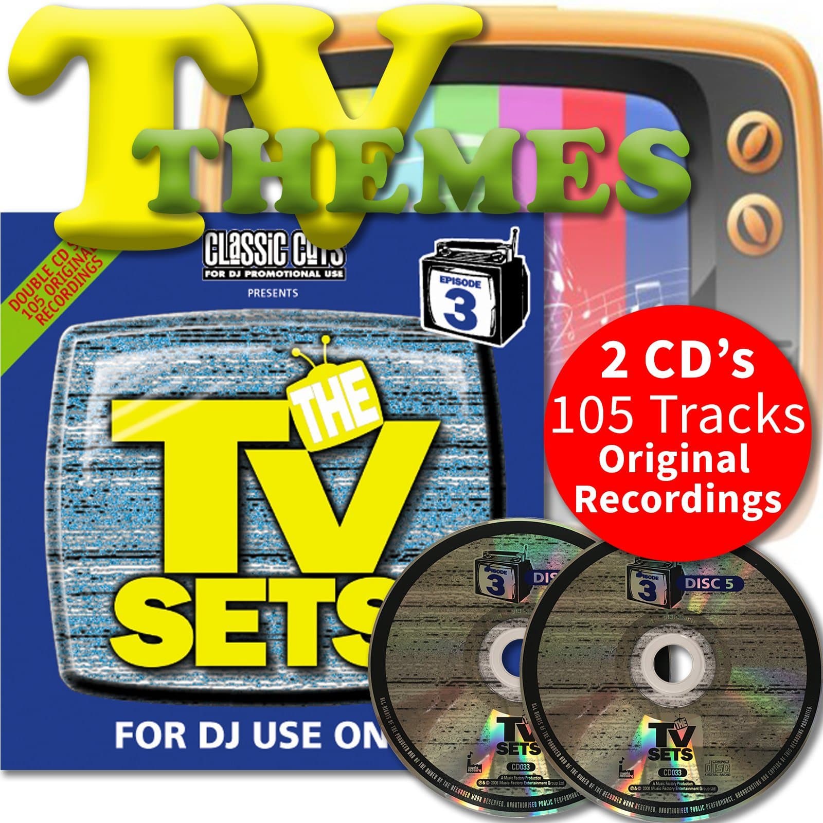 Classic Cuts Presents TV Sets Vol 5 & 6 Double CD - 70s 80s & 90s Themes & Ad's