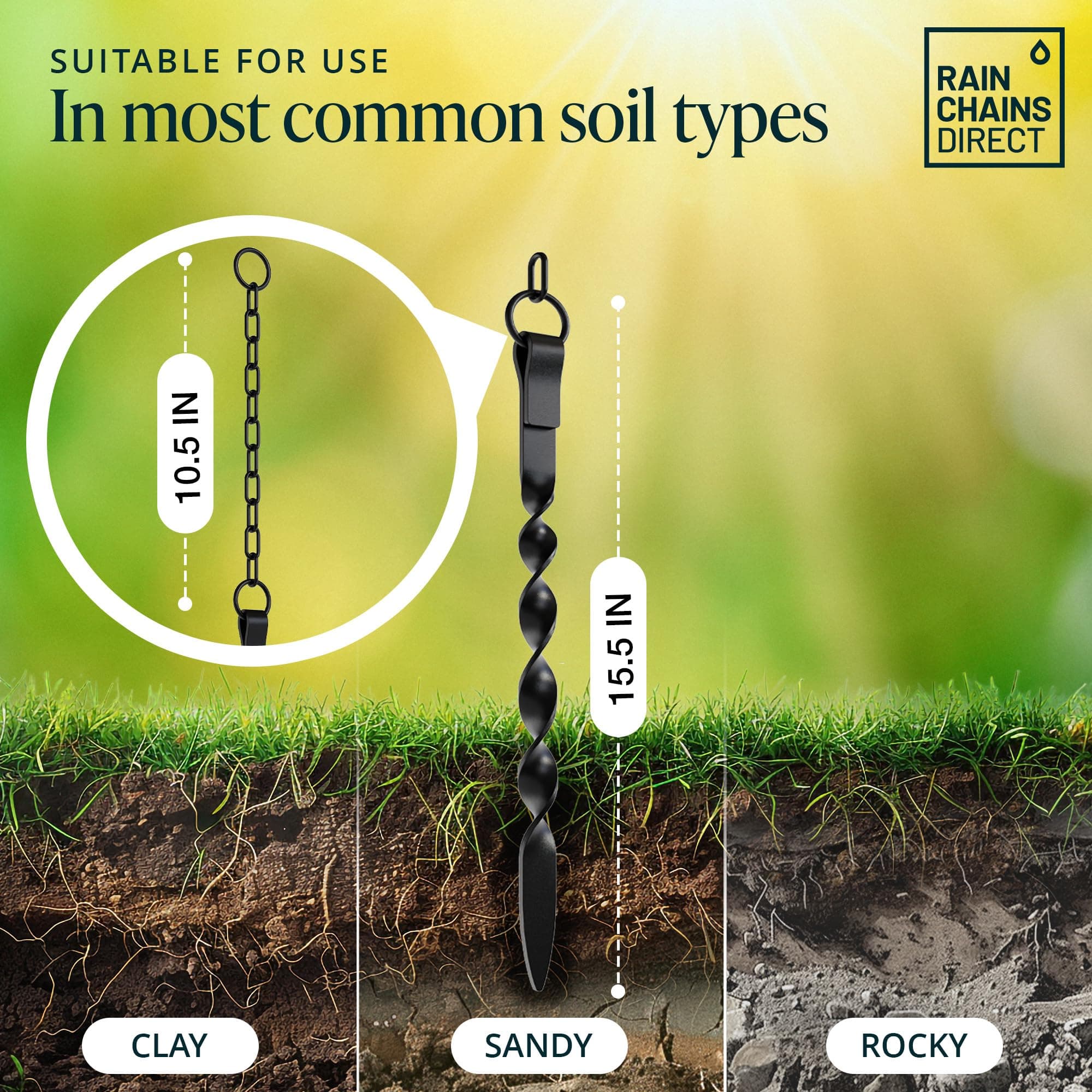 Rain Chains Direct - 15.25 (inches) Hammered Rain Chain Anchoring Basin with Drain to Prevent Standing Water and Soil Erosion