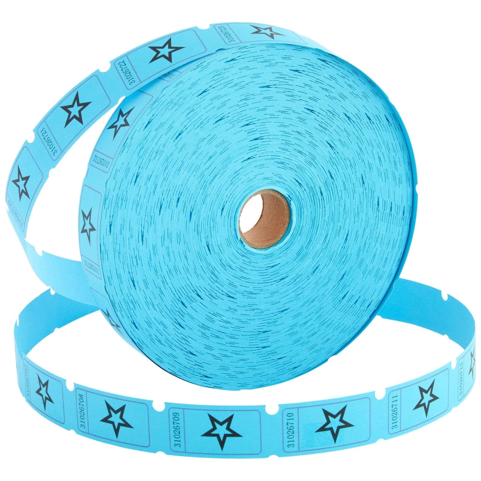 Juvale Raffle Tickets Roll - Single Roll of 2000-Count Star Ticket Coupons, Blue