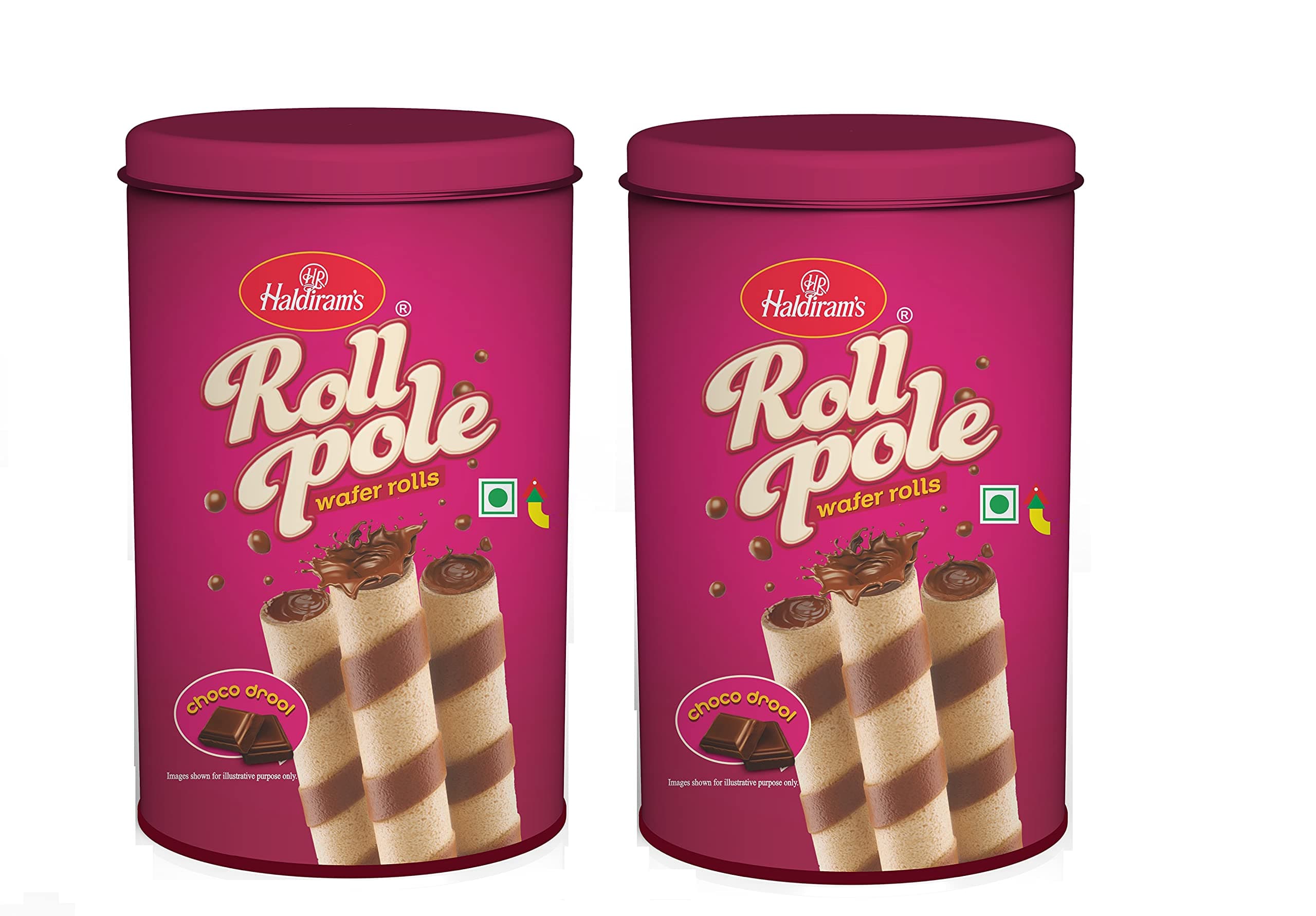 Haldirams Roll Pole Choco Drool 150g x 2 | Chocolate Wafer Roll Sticks | Smoo...