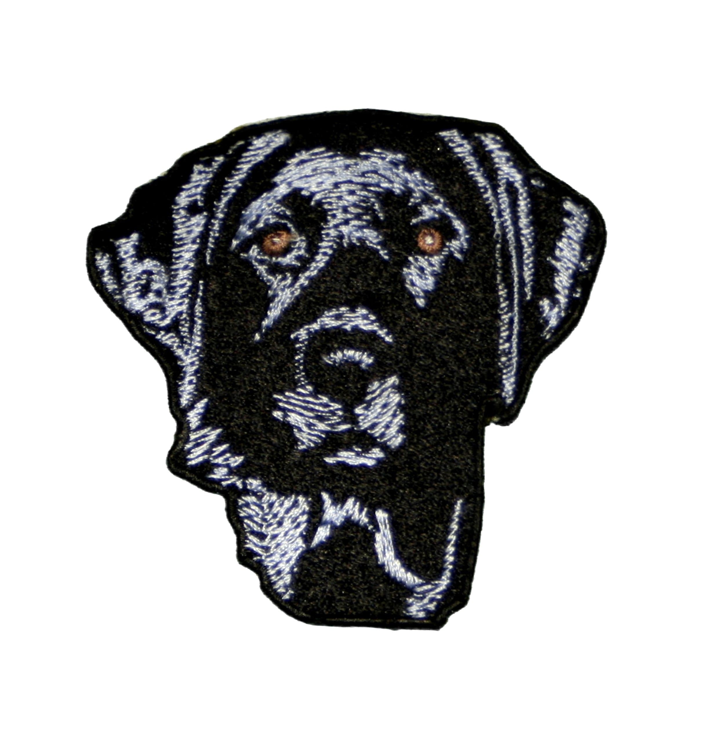 Black Lab Labrador Retriever Embroidered Iron On Patch 3 inch