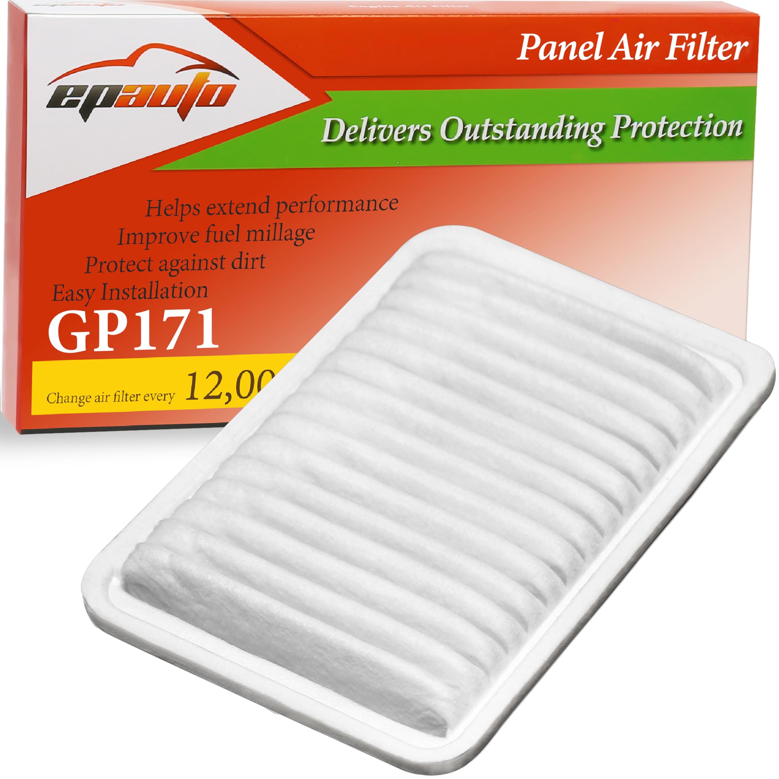GP171 (CA10171) Engine Air Filter, Replacement for Toyota Camry L4 Gas (2007–2017), Venza L4 Gas (2009–2016) – Rigid Panel Filter for 2.4L/2.5L Engines