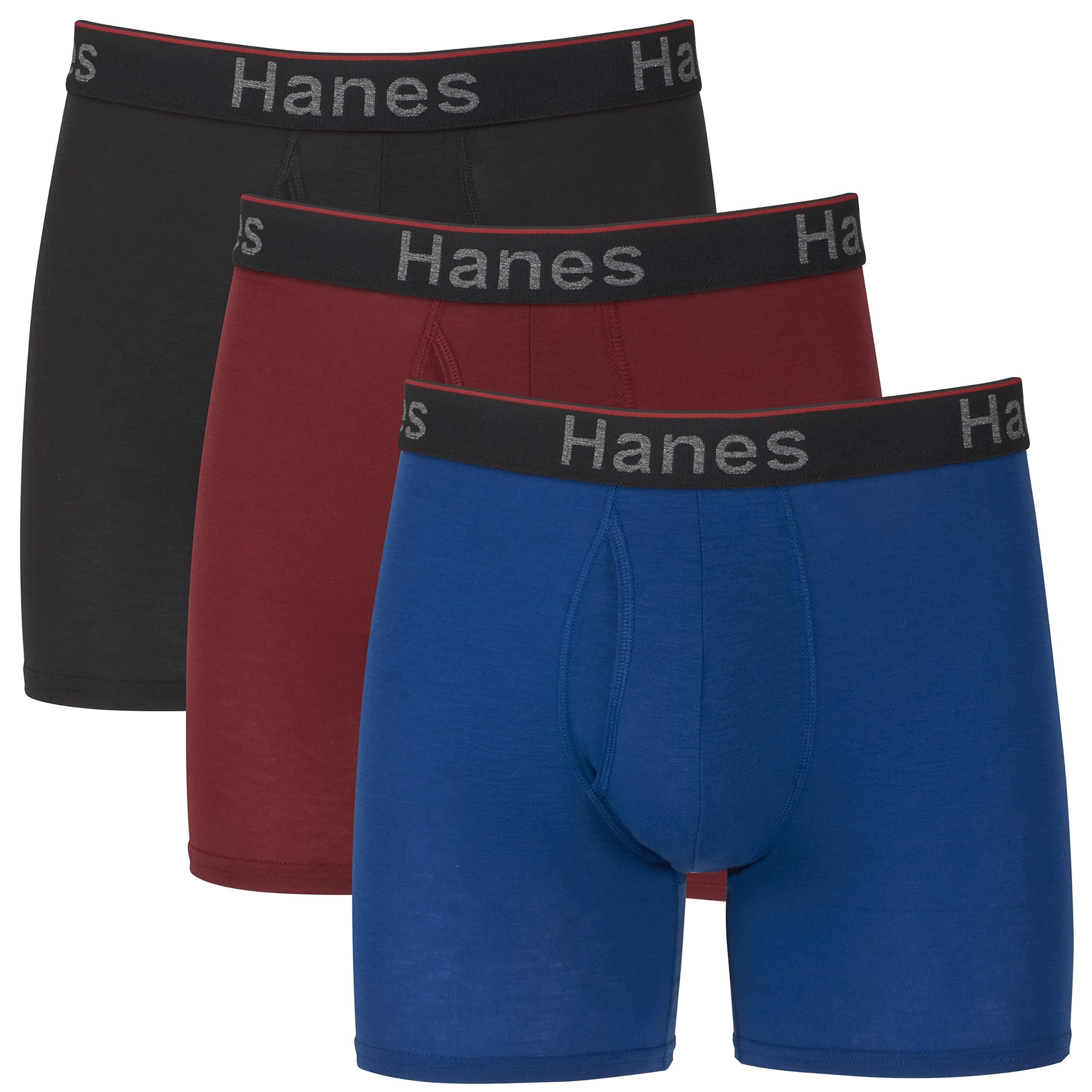 Hanes Men's Underwear Boxer Briefs 3-Pack, Total Support Pouch, Sexy Men's Underwear, Long or Short-Leg Boxer Briefs