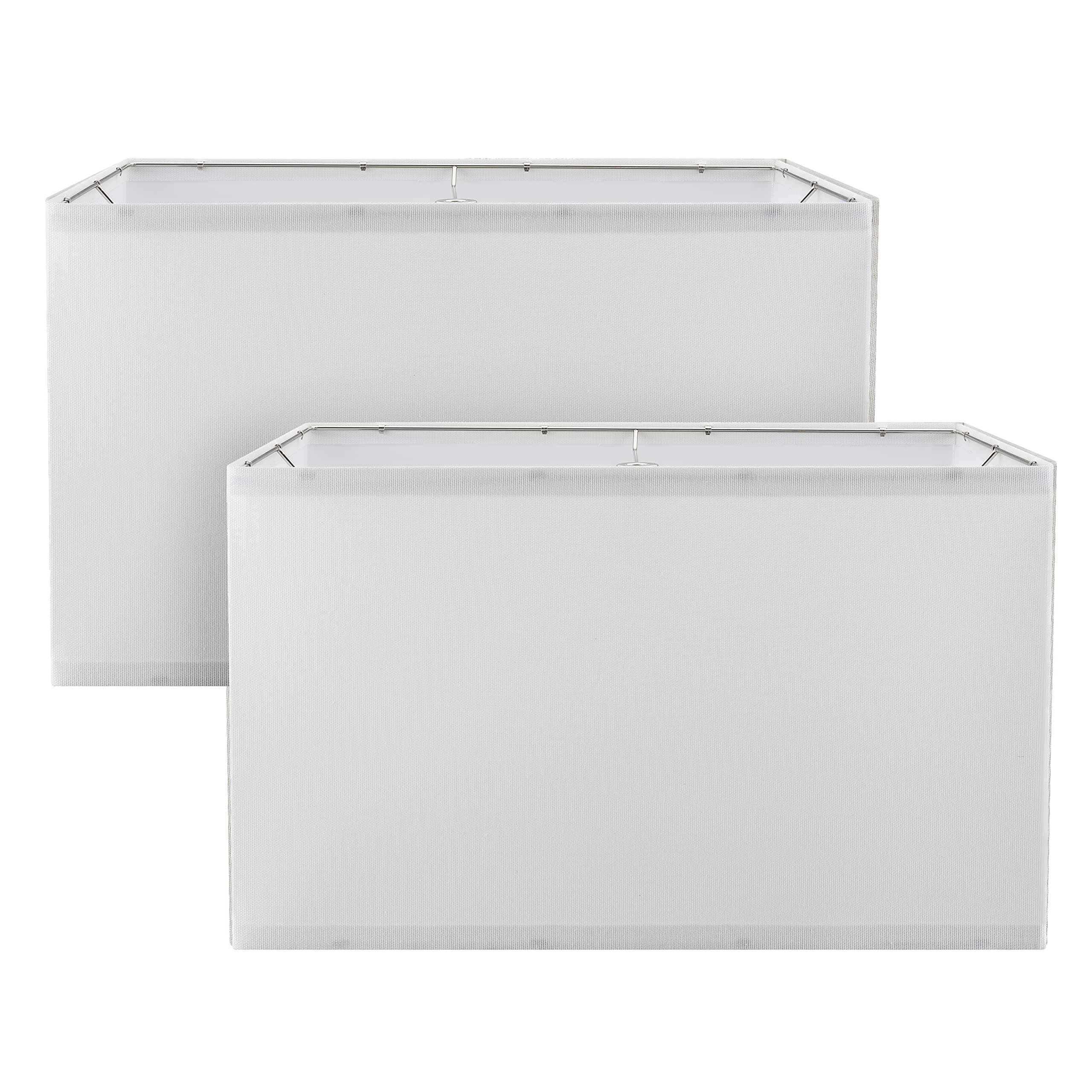 38752-2, Rectangle Collapsible Spider Lamp Shade, White, 11+17" Top x 11+17" Bottom x 10" Height, Set of 2