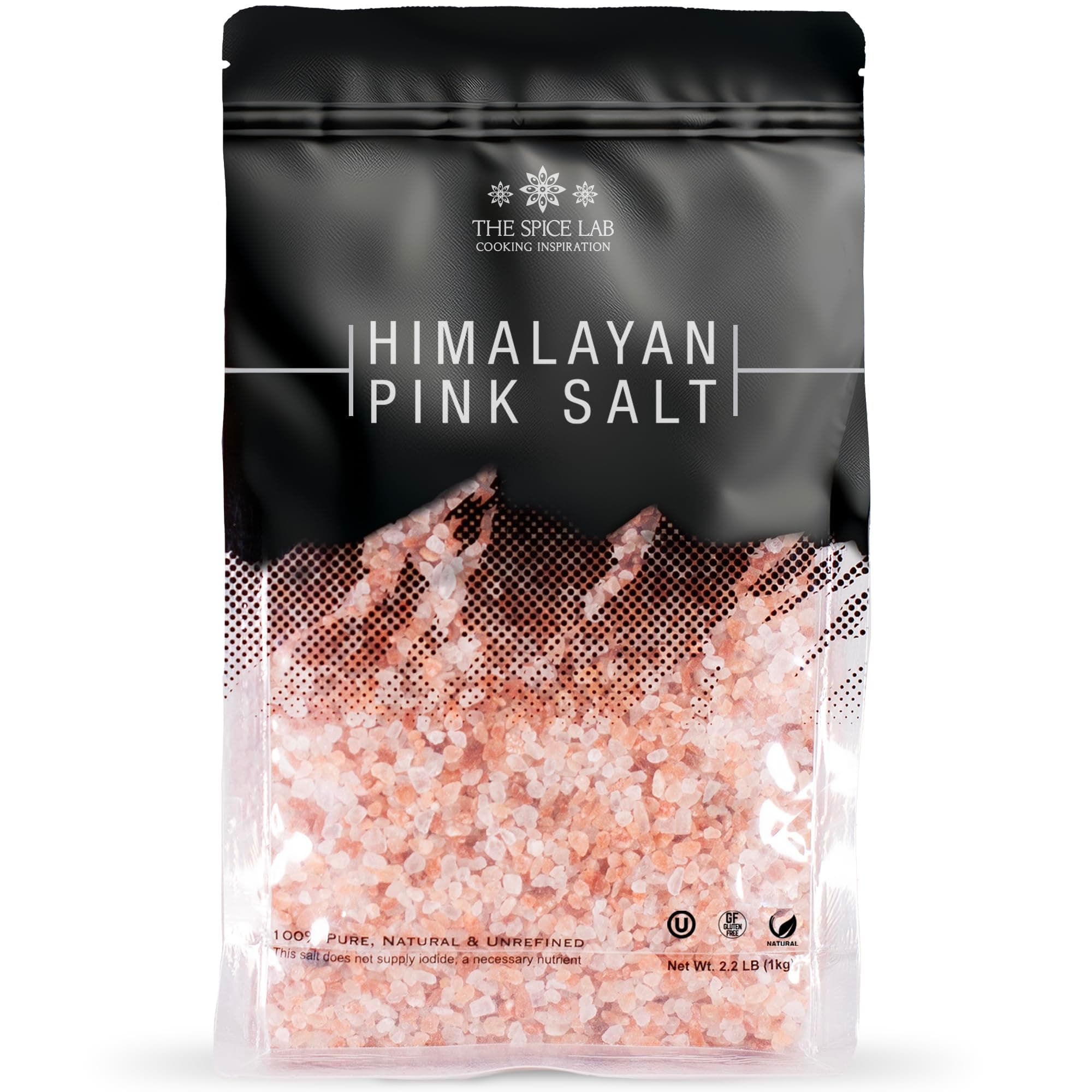 Pink Himalayan Salt – Coarse Grain, 2.2 lb / 1 Kilo - Himalayan Pink Salt for Grinder Refill – Gourmet Pure Crystal – Kosher & Natural Certified