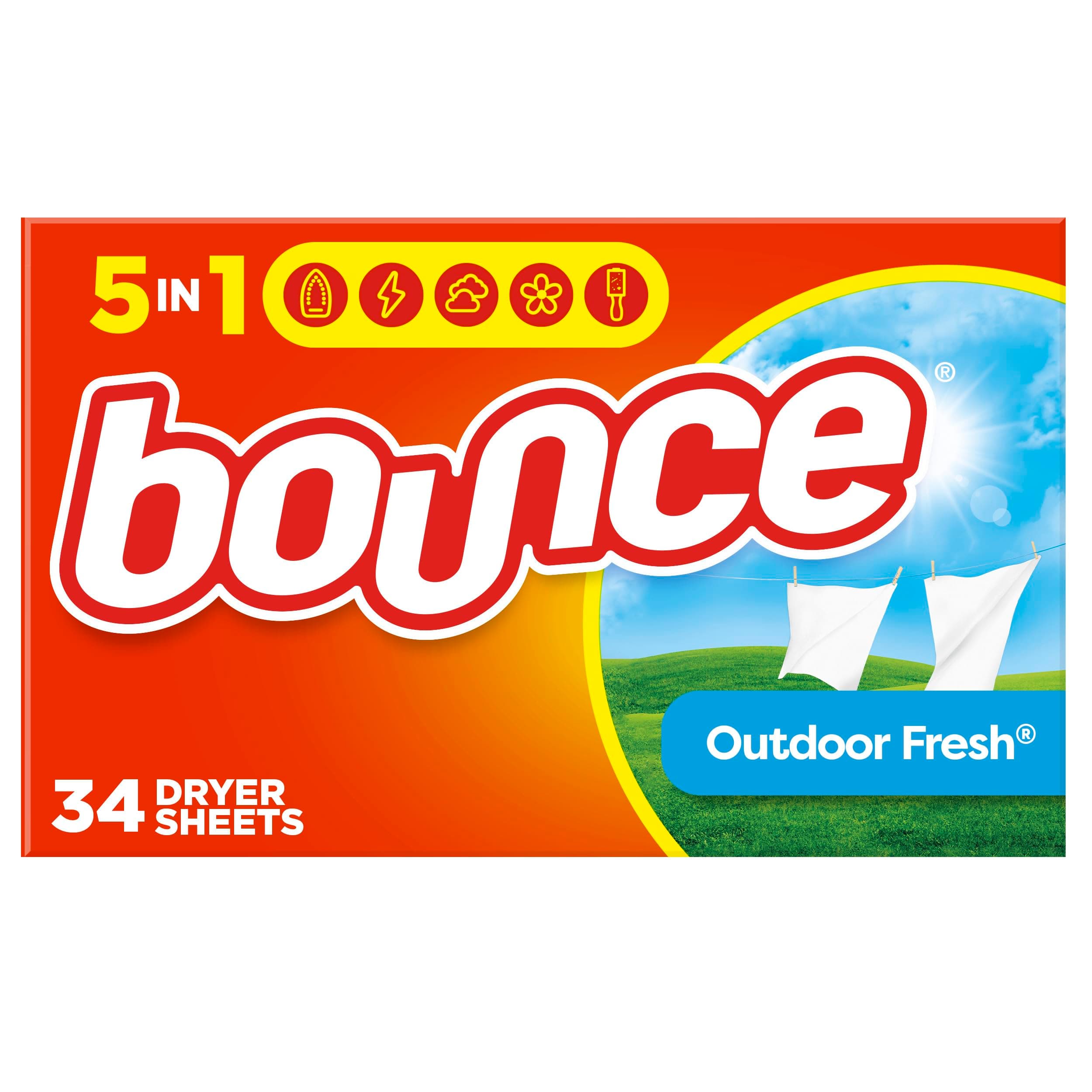 Bounce Outdoor Fresh Fabric Softener Sheets, 34 sheets by Bounce