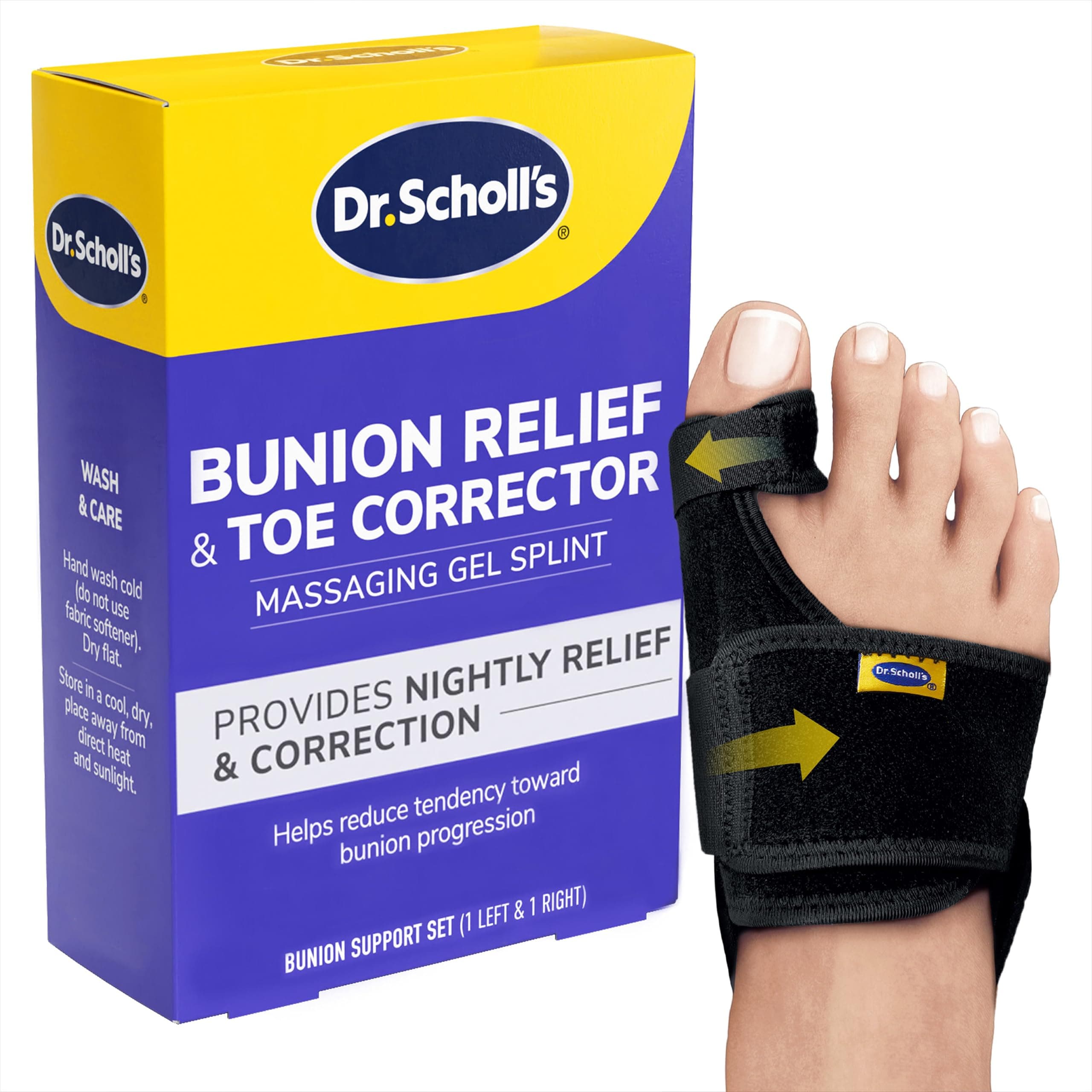 SharpCost Dr. Scholl's Bunion Relief & Toe Corrector, 1 Support Set (1 Left, 1 Right)