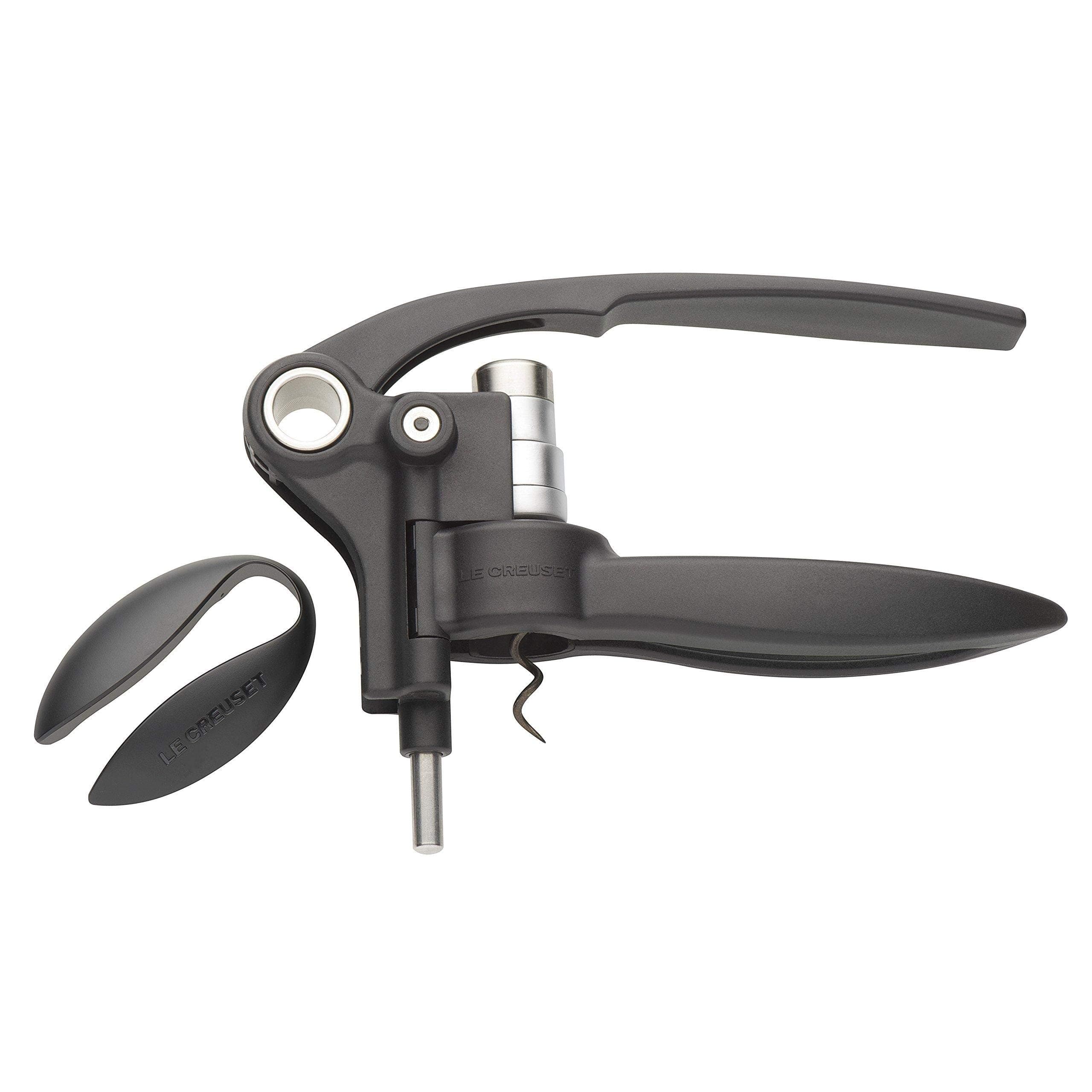 Le Creuset Lever Corkscrew and Foil Cutter Wine Accessory Gift Set, for All Cork Types, LM-250, Black Onyx, 59058011000410