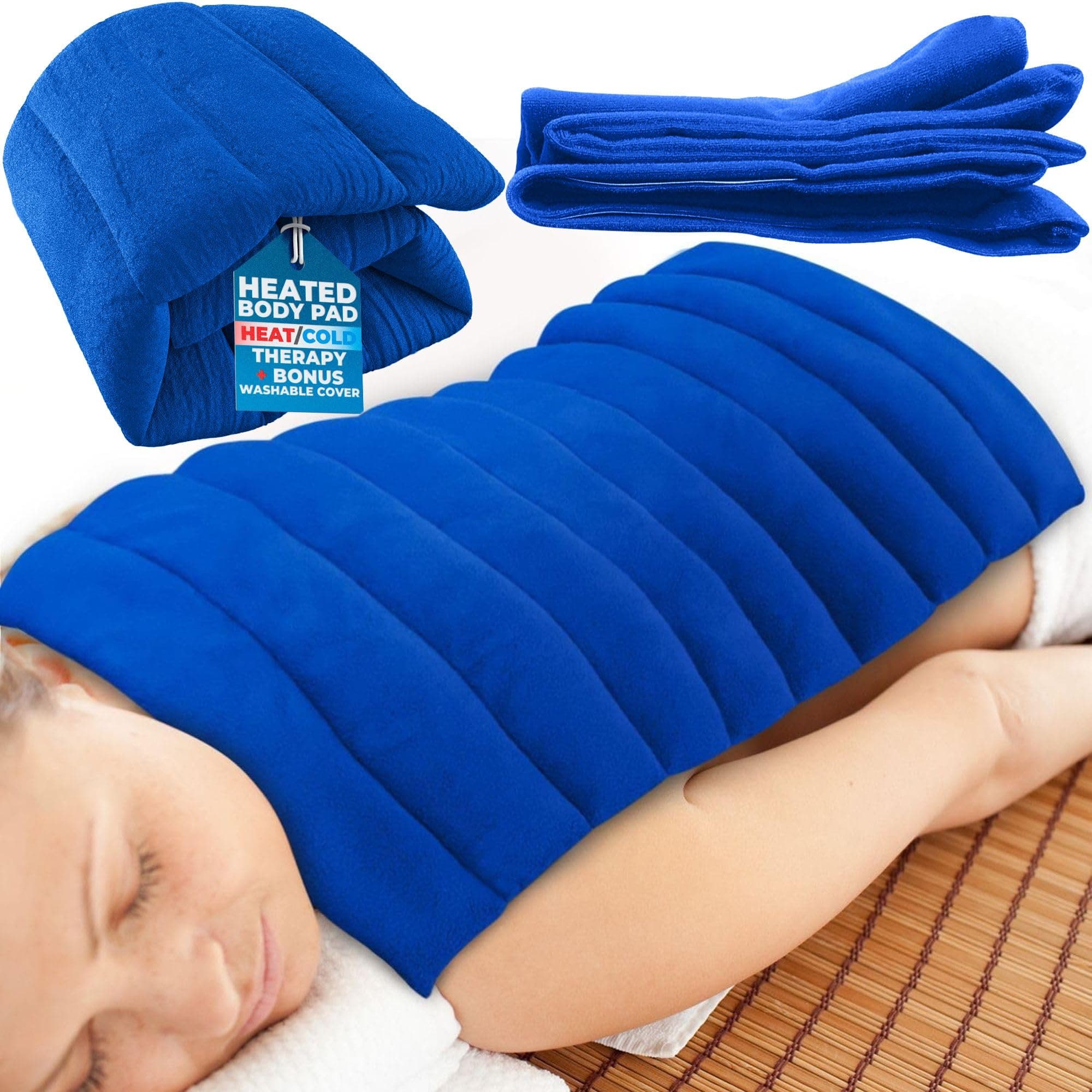 Heating Pad Microwavable Natural Moist Heat Therapy Warm Compress Pad w/Washable Cover for Back, Neck and Shoulders, Nerve, Cramps, Lower Lumbar Pain Relief Large by