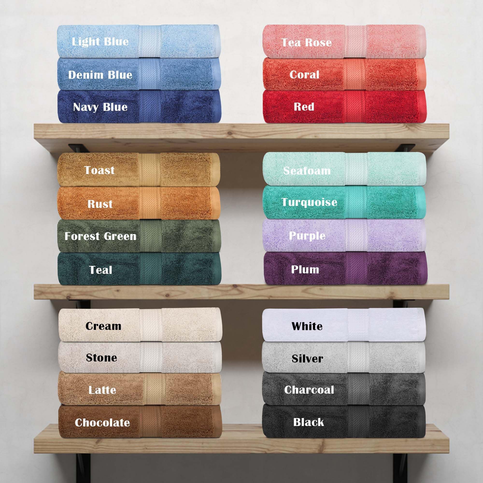 Superior Egyptian Cotton 800 GSM Bath Towel Set, Includes 2 Bath Towels, Luxury Plush Essentials, Absorbent Quick Dry Towels, Guest Bathroom, Apartment, New Home, Shower, Hotel Quality, Coral