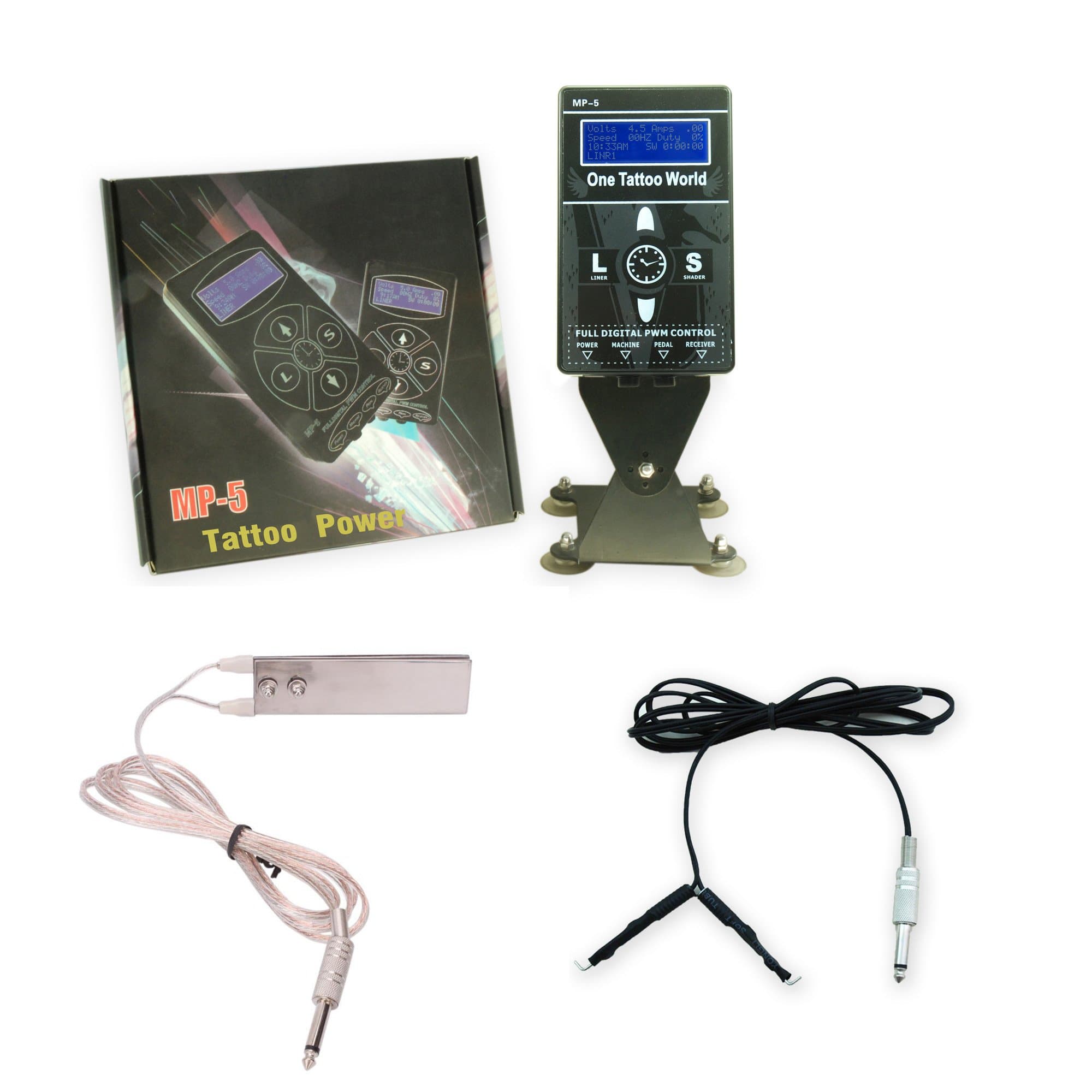 Premium Quality Dual-Function Digital Display Tattoo Power Supply Black Color, OTW-PH102…