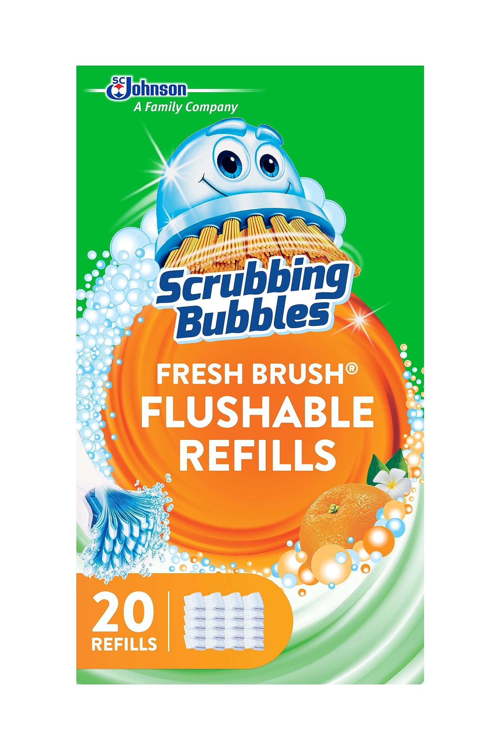 Fresh Brush Toilet Cleaning System, Flushable Refill, 20 Count, 301802