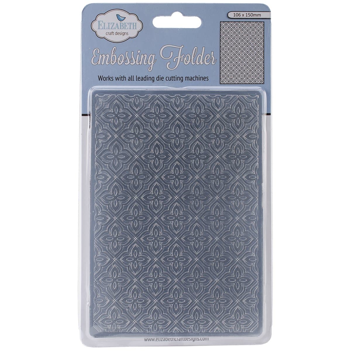 Elizabeth Craft Embossing Folder 4"X6"-Flower Mosaic