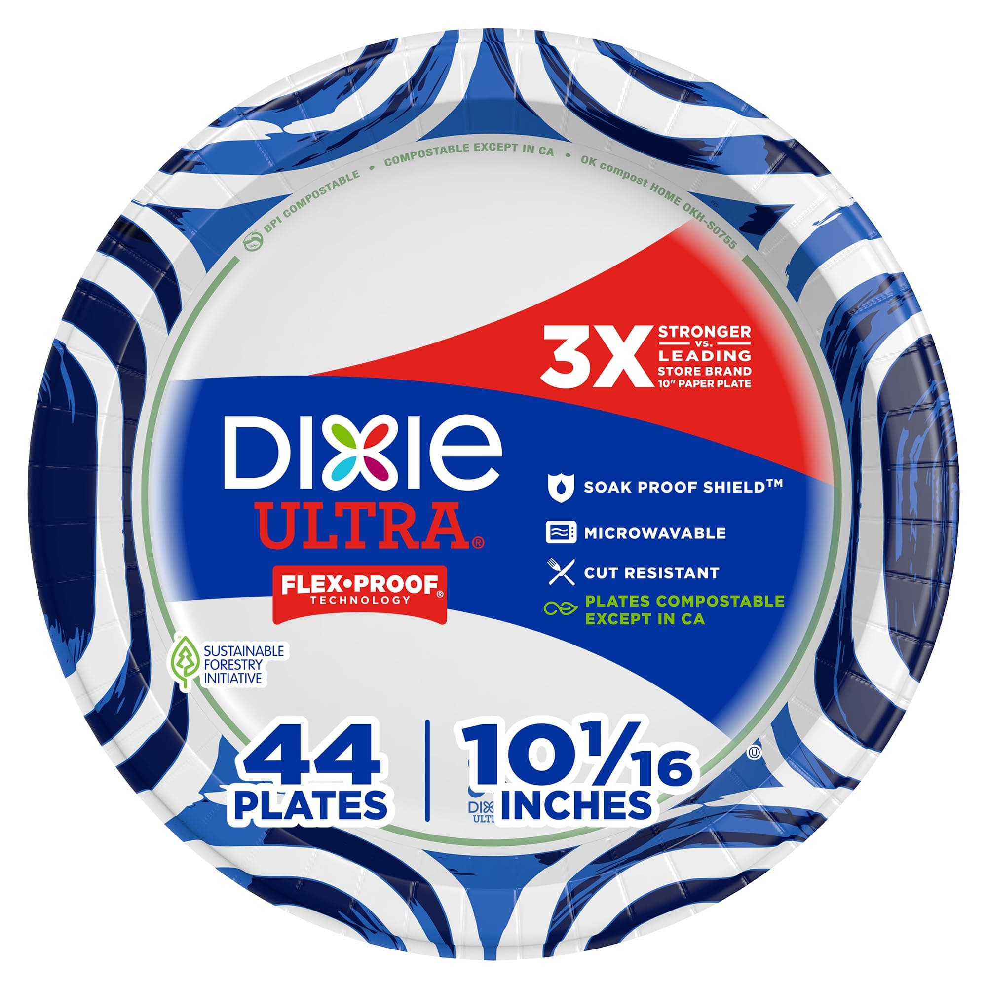 Dixie Ultra Paper Plates, 10 1/16" Plates, 44 Count 15420