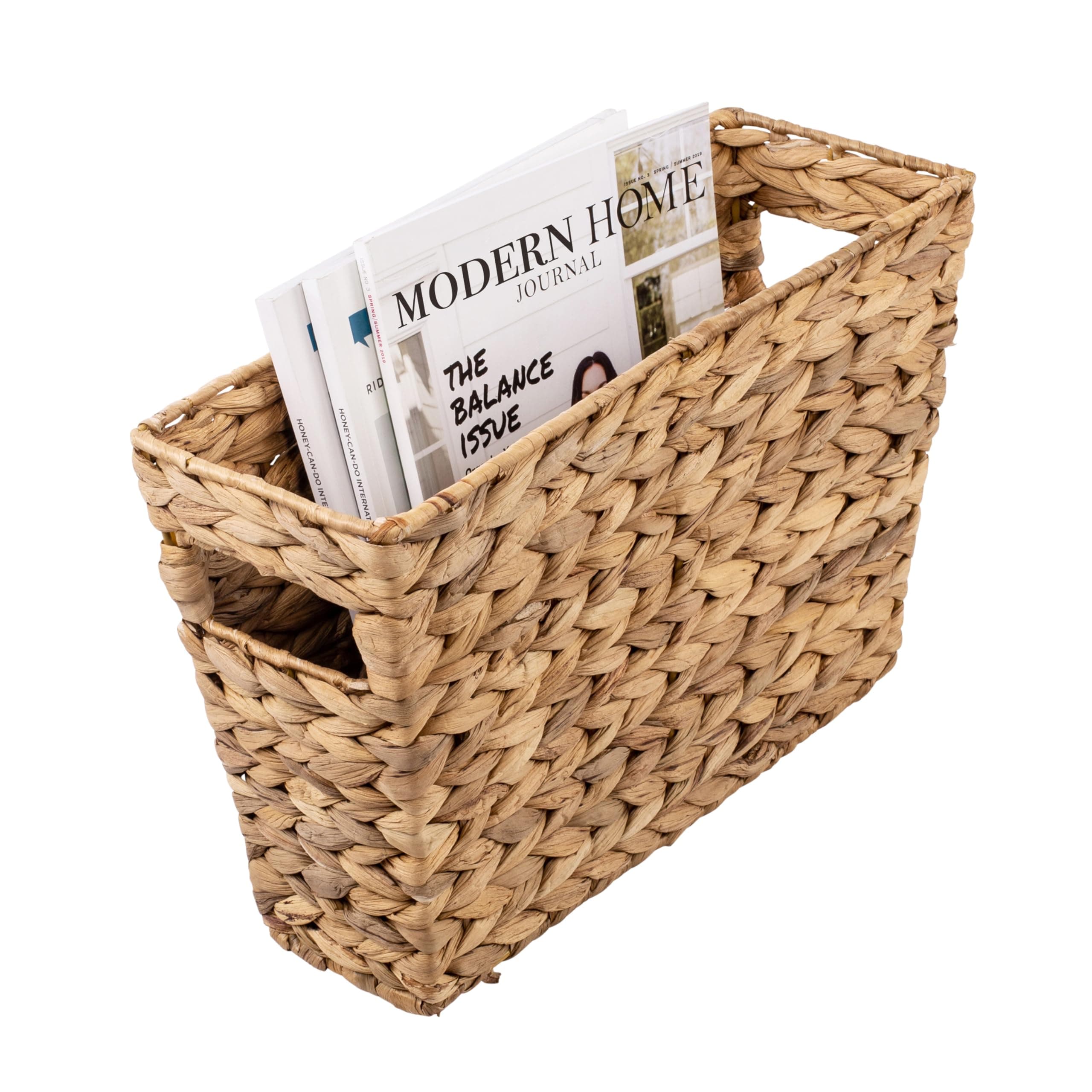15x5 Woven Storage Basket with Handle - Decorative and Functional for Desk, Closet, and More - STO-02883
