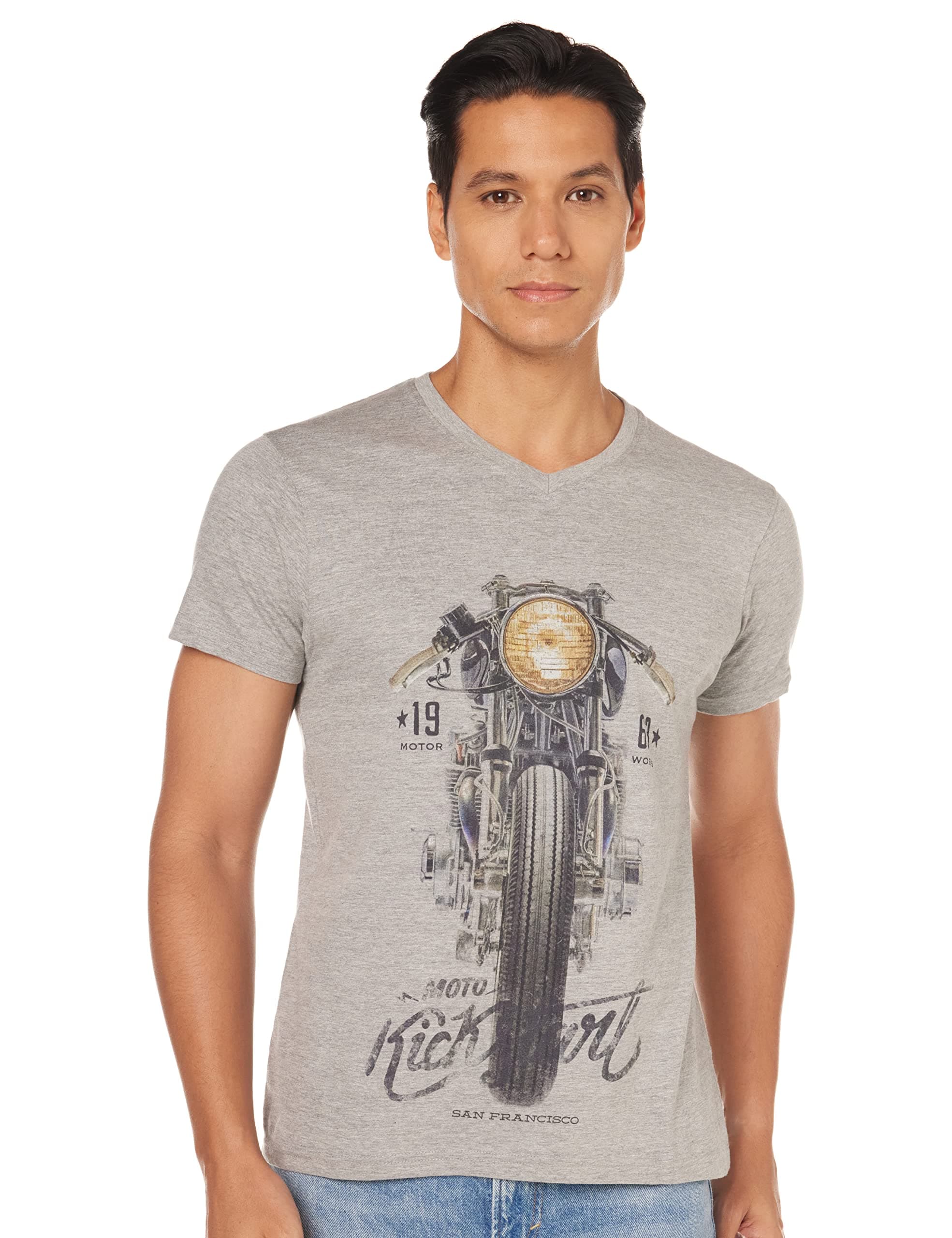 DenikloPrinted V Neck T-Shirt For Men