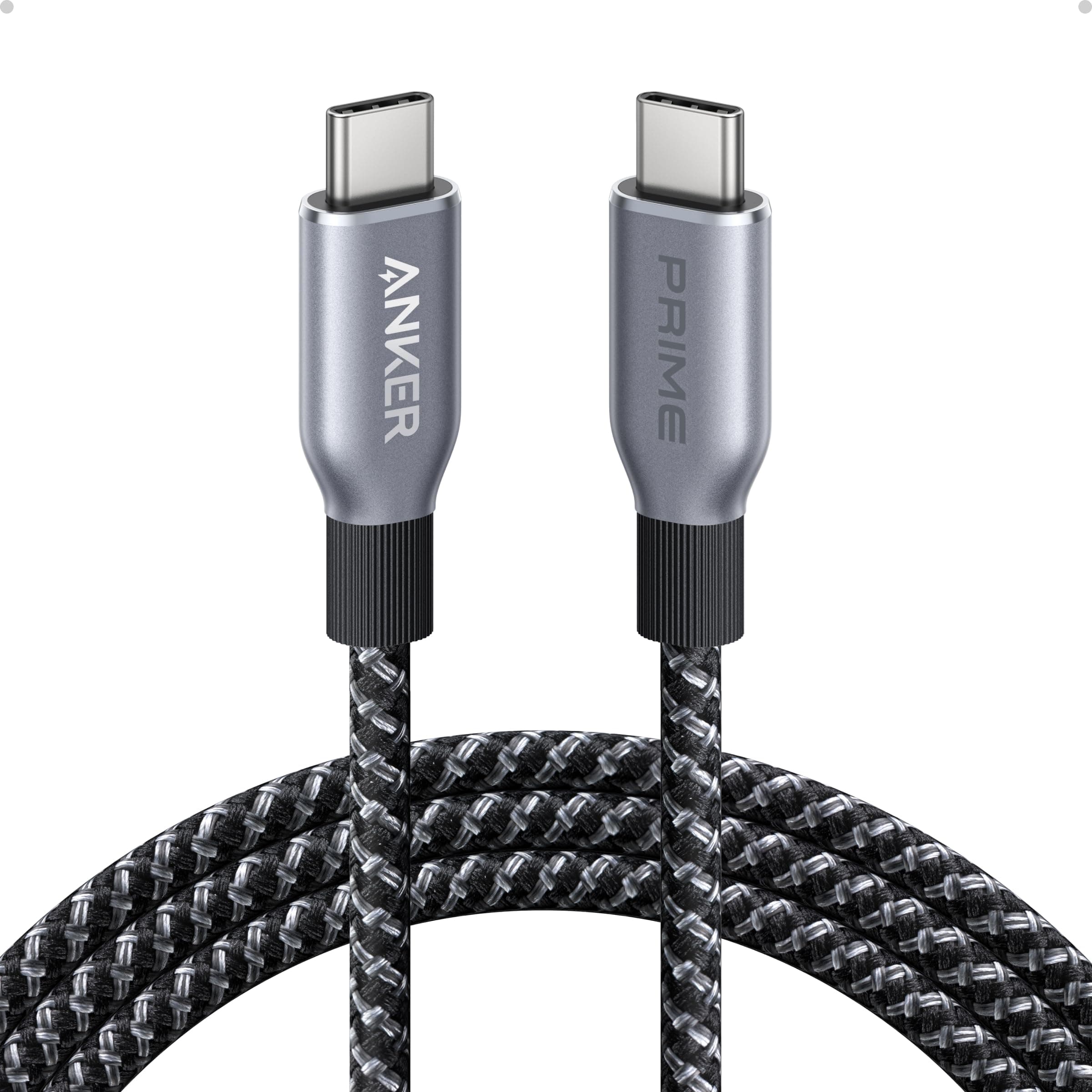 Anker Prime USB C to USB C Cable, 240W 6 ft Fast Charging USB C Cable, Upcycled-Braided Nylon with High Durability, USB 2.0 Cable for iPhone 17/16 Series, MacBook, iPad, Samsung, Huawei, Xiaomi, Vivo