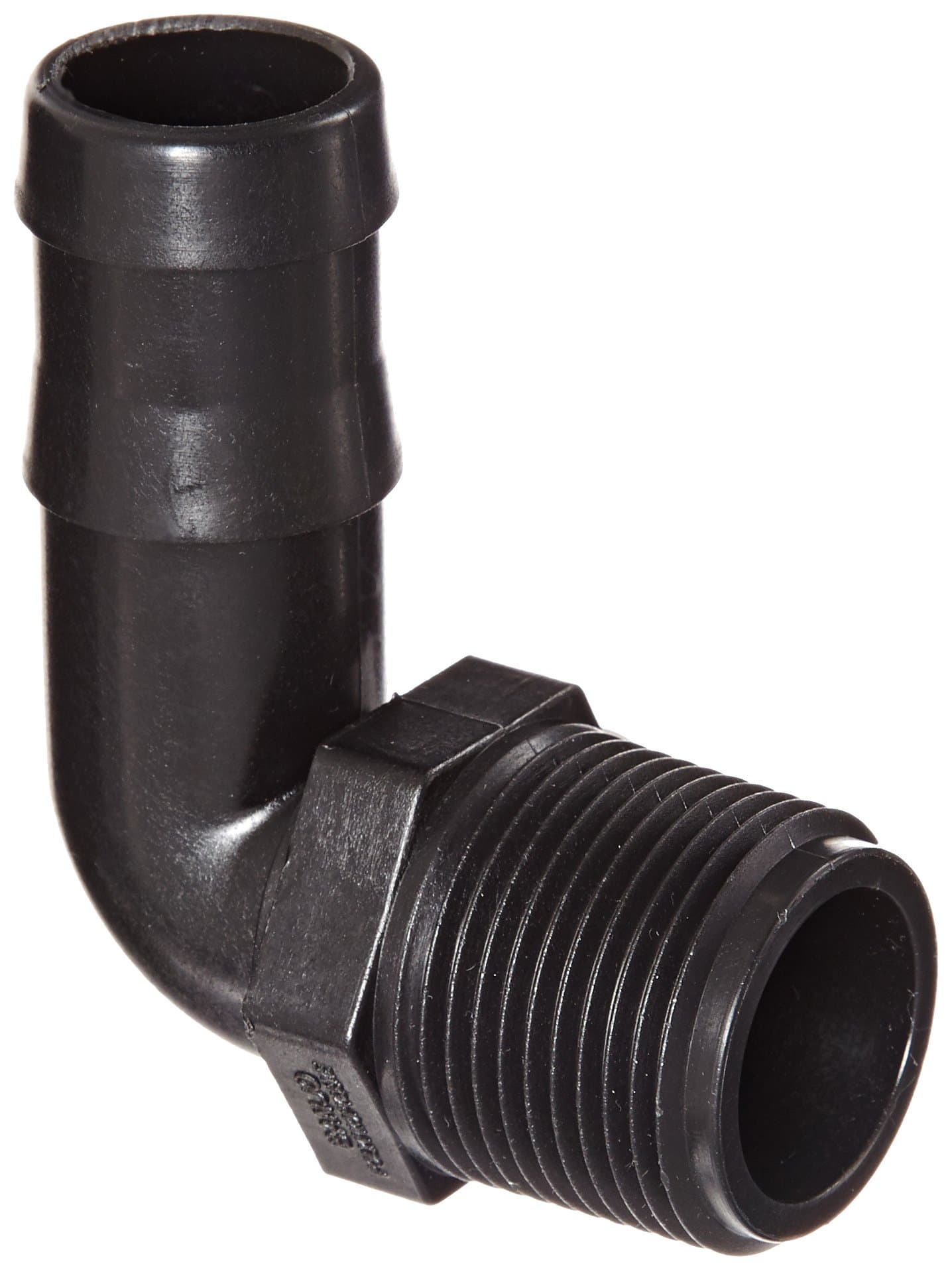 Banjo HB100-90 Polypropylene Hose Fitting, 90 Degree Elbow, 1" NPT Male x 1" Barbed