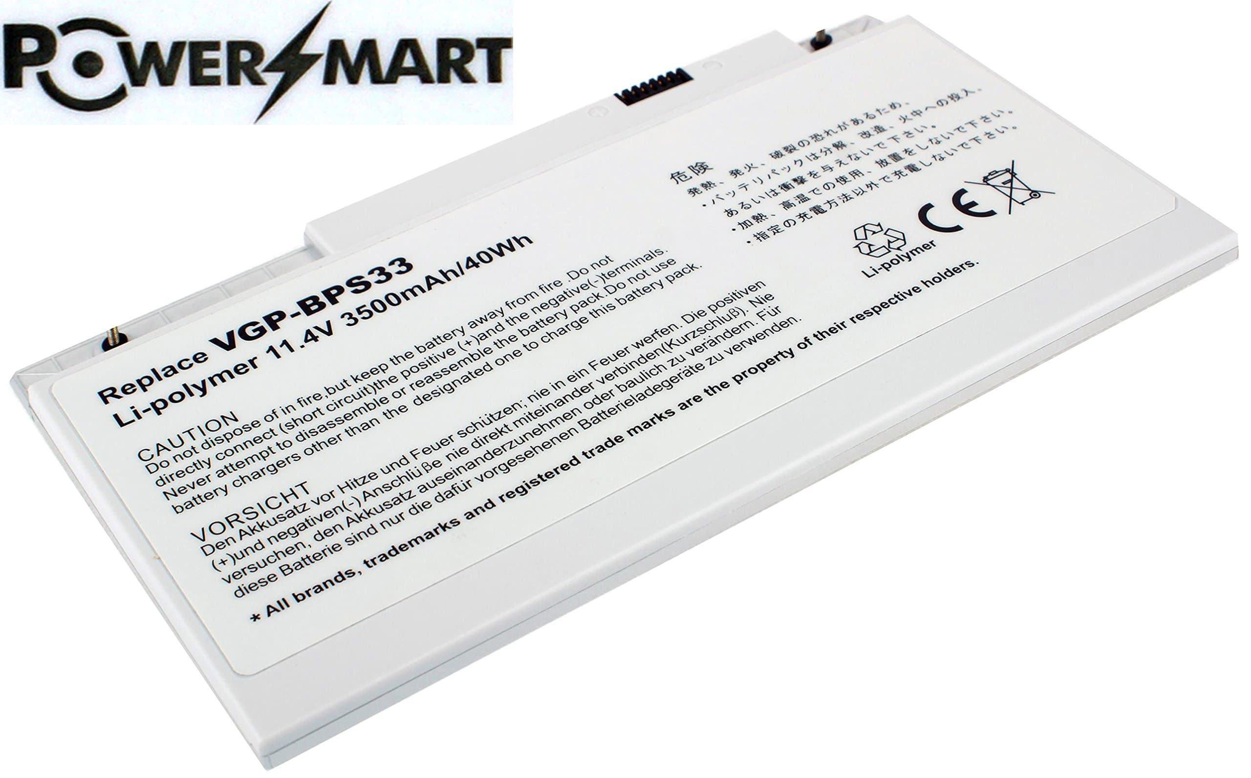 PowerSmart 11.4V 3500 mAh Li-Polymer VGP-BPS33 Battery for Sony VAIO SVT-14, SVT-15 Series Touchscreen Ultrabooks (Fits Selected Models only)