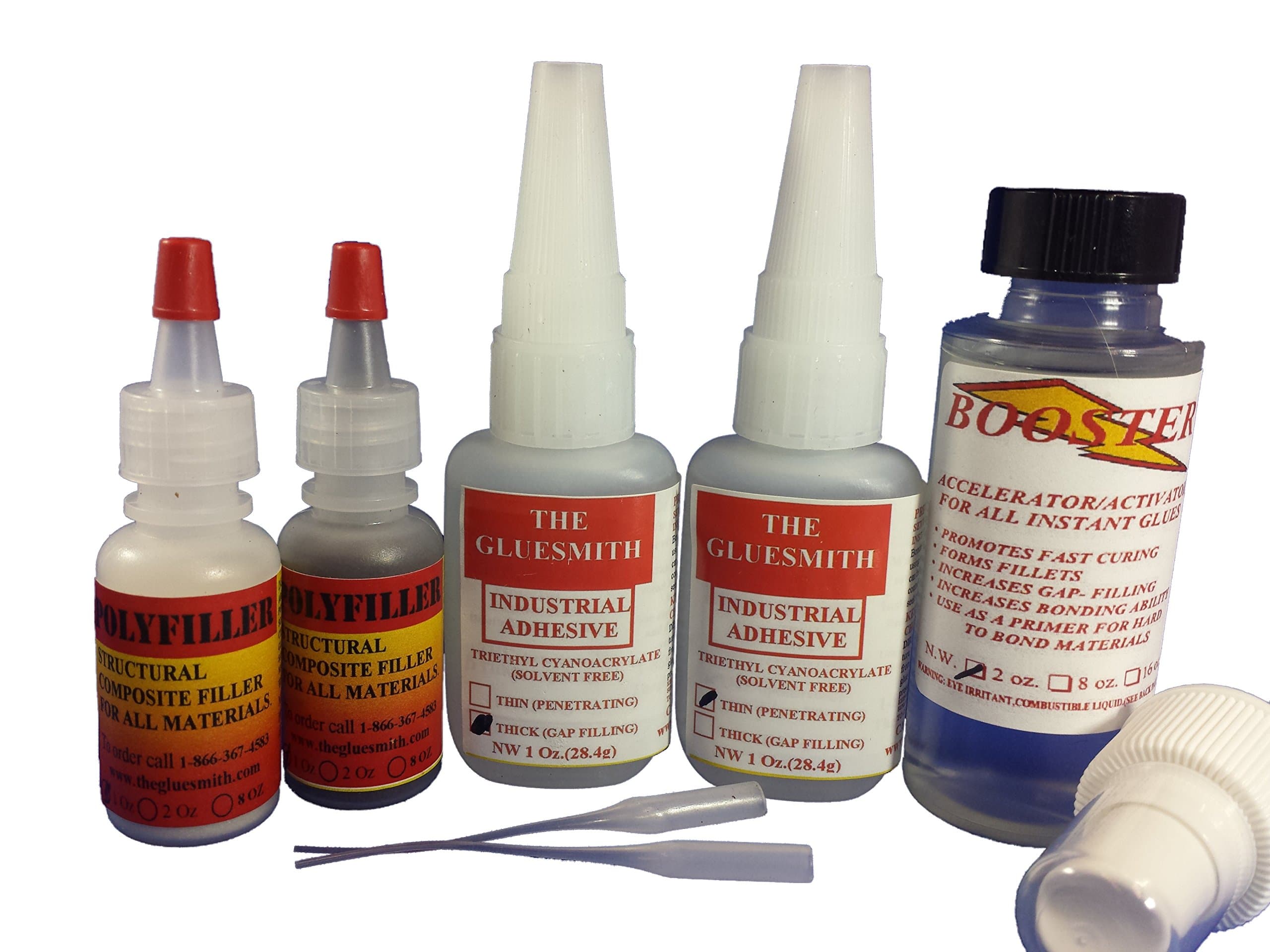GLUESMITHPlastic Repair Glue System, Great for All Materials, Easy to Use, Long Shelf Life, Prevents Clogging and Dry Ups