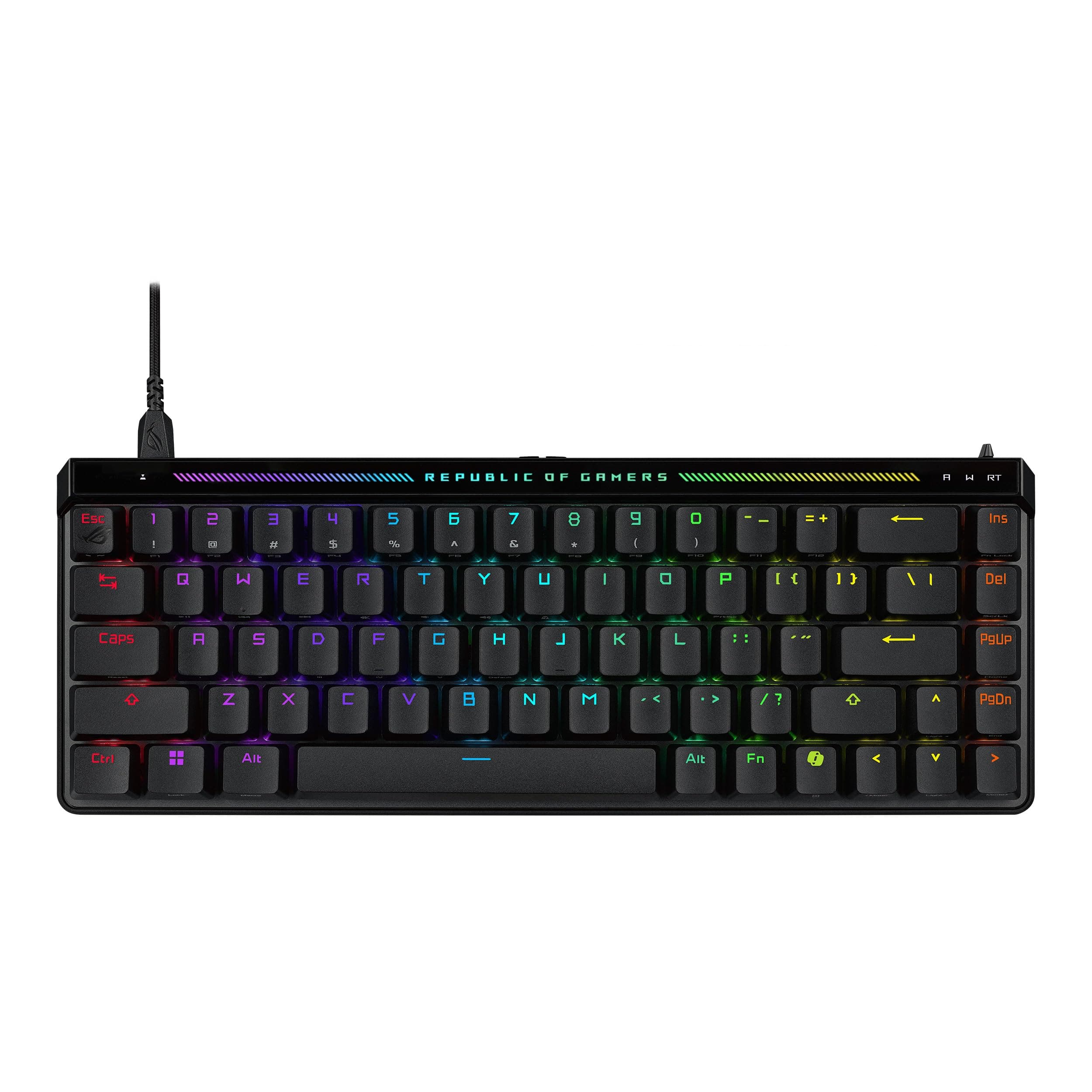 ASUS ROG Falchion Ace HFX 65 Analog Gaming Keyboard, pre-lubed ROG HFX Magnetic Switches, Rapid Trigger, touch panel, 8000 Hz polling rate, five-layer dampening & gasket mount, ABS Keycaps, AR layout