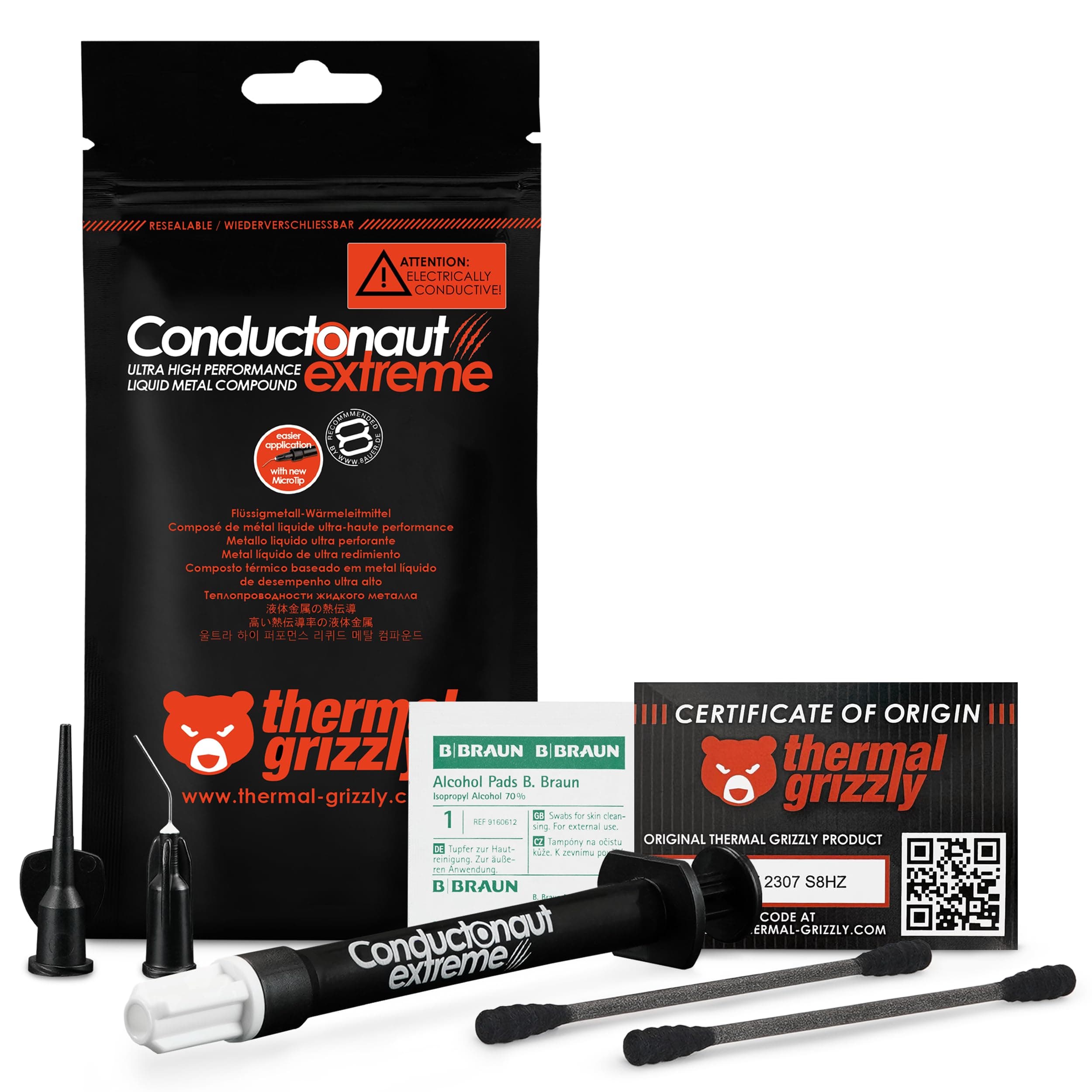 Conductonaut Extreme - 1 Gram - Ultra High Performance Liquid Metal Compound Thermal Paste - Maximizes Thermal Conductivity While Overclocking CPU/GPU/PS4/PS5/Xbox Made in Germany
