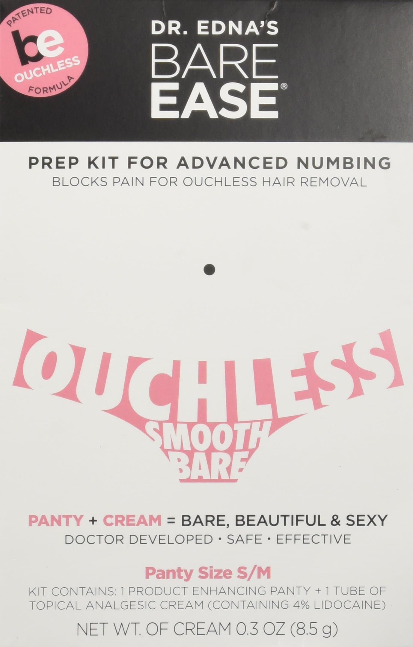 BareEase and Cream Prep Kit for Ouchless Hair Removal - Small-Med 2 piece