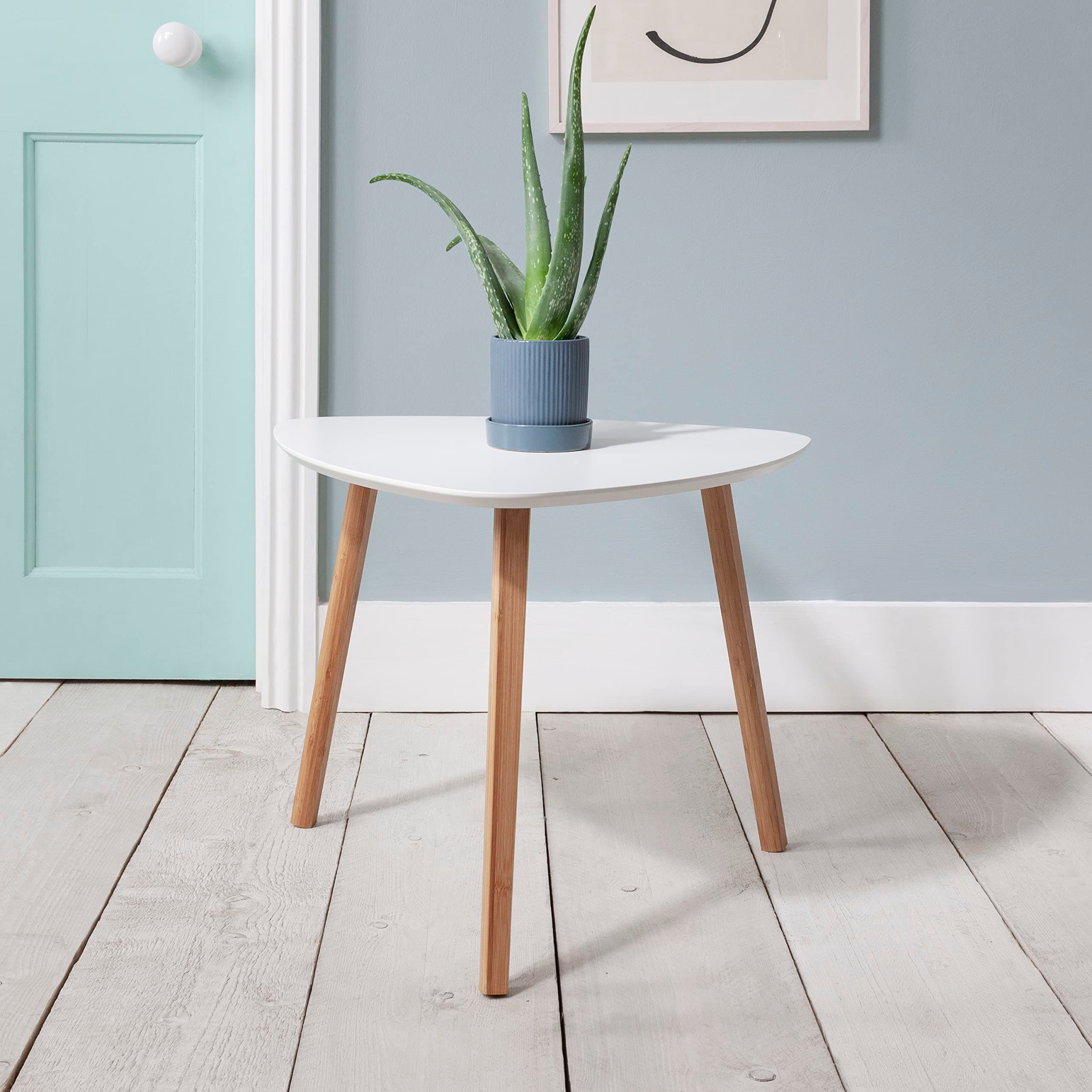 Malme Side Table Occasional Large In Classic White And Natural Pine