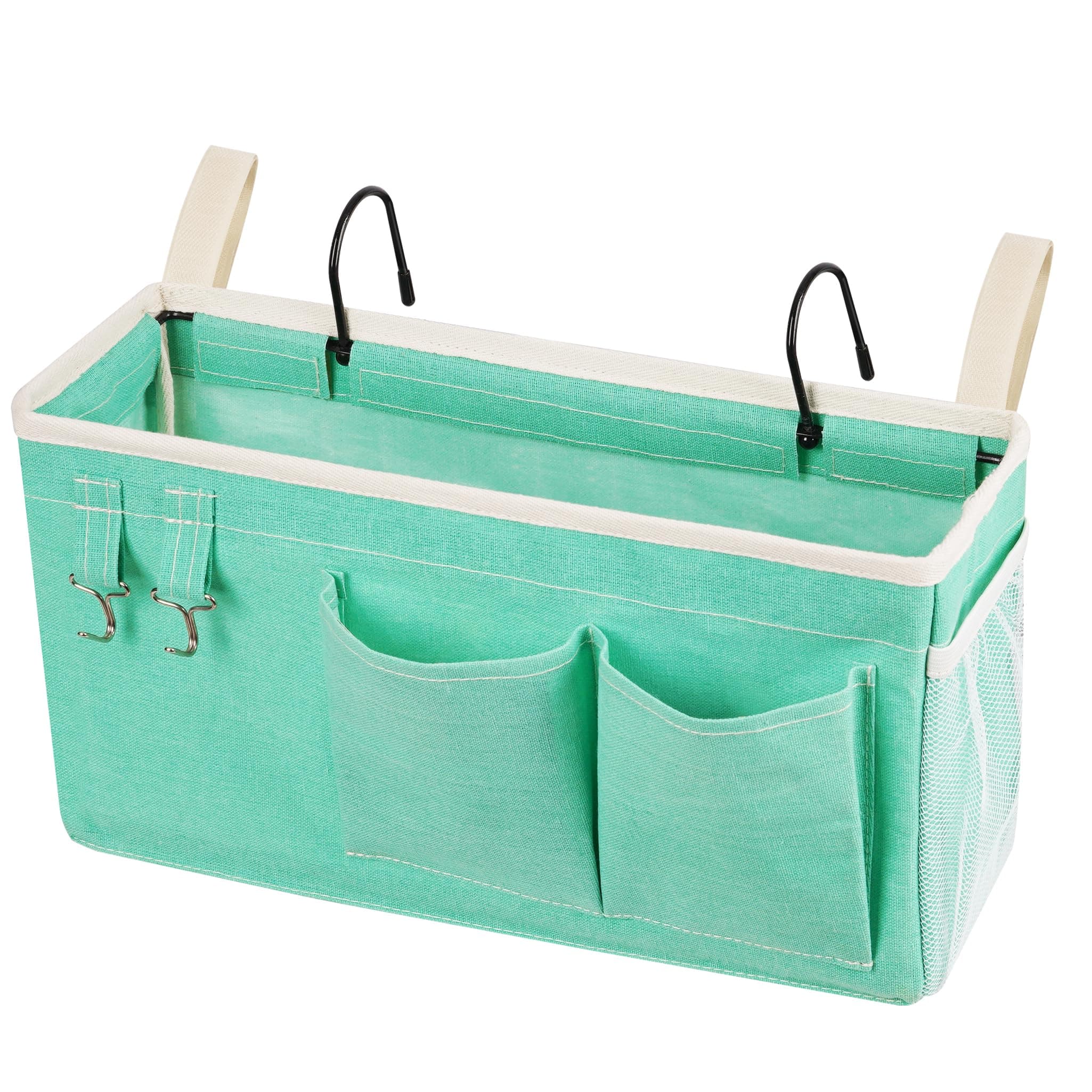 Loghot Bedside Caddy/Bedside Storage Bag Hanging Organizer for Bunk and Hospital Beds,Dorm Rooms Bed Rails,Can be Placed Glasses,Books,Mobile Phones,Keys (Green)