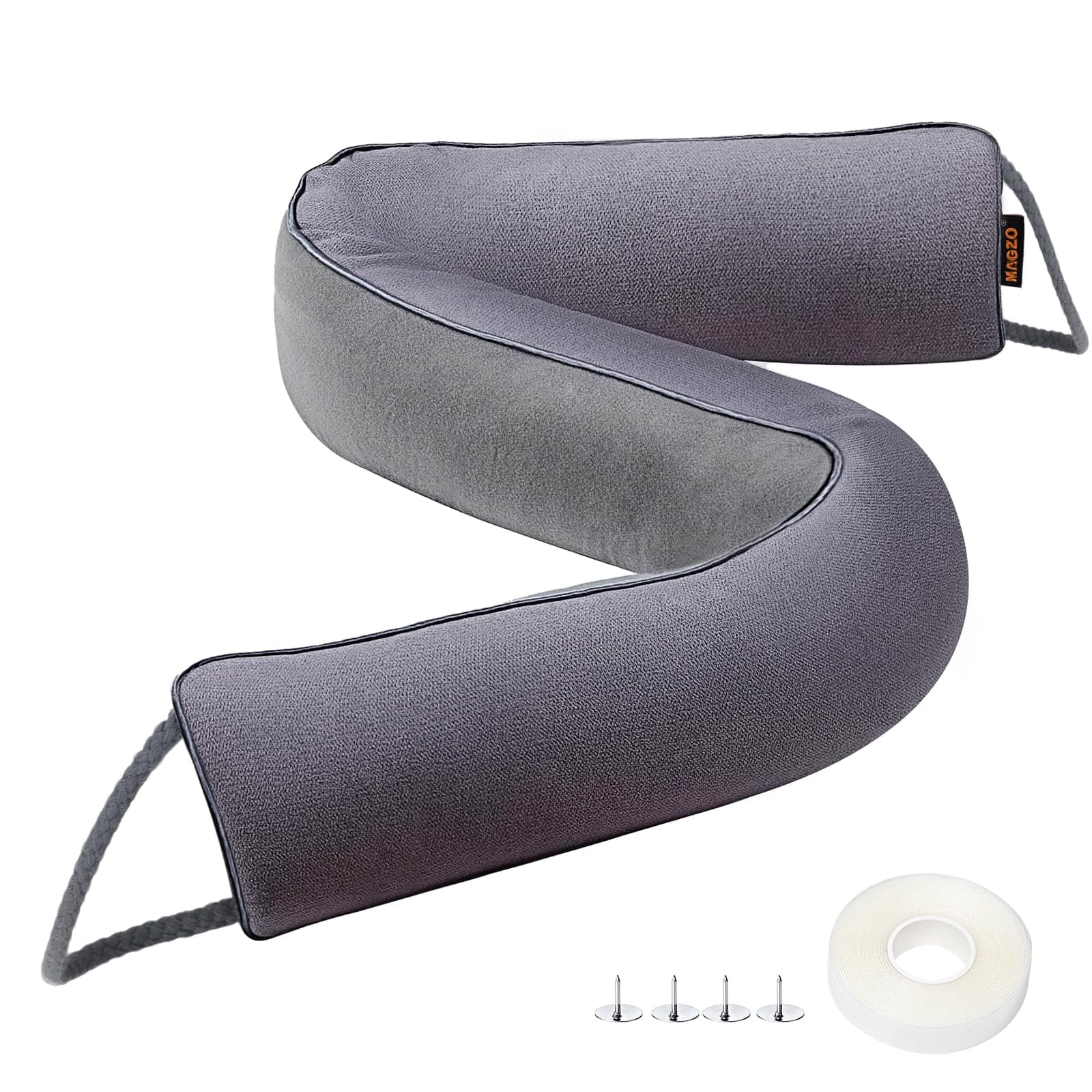 MAGZO Door Draft Stopper, 36 Inch Under Door Draft Blocker Noise Stopper, Weighted Wind Blocker Draft Guard for Bottom of Door, Gray