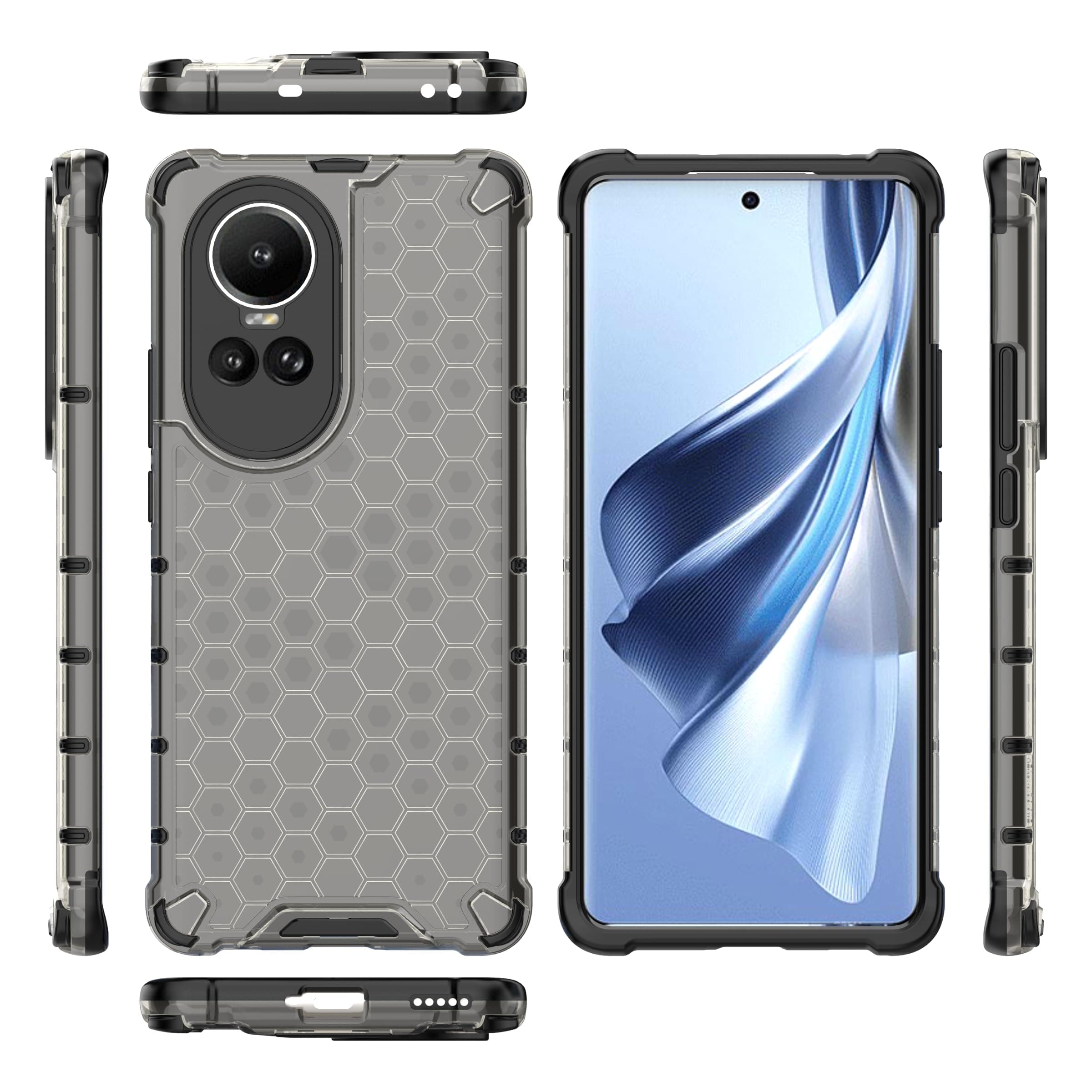 Compatible with Oppo Reno10 5G Case Cover,Compatible with Oppo Reno 10 5G CPH2531 Case 2 in 1 Phone Case Cover Black