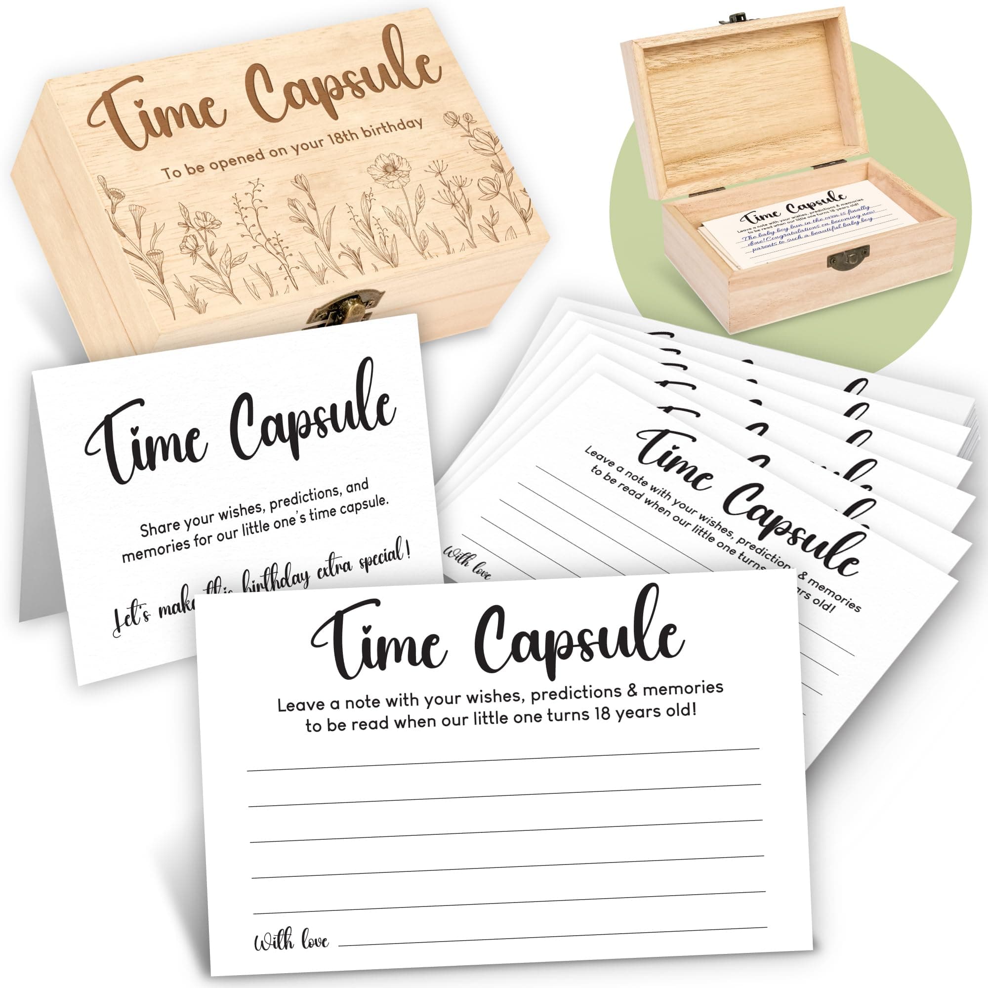 Time Capsule Box 1st Birthday - Baby Time Capsule For First Birthday Party Games, 1st Birthday Party Activities For Guests, Time Capsule Cards 1st Birthday Keepsake Gifts For Babies Girl