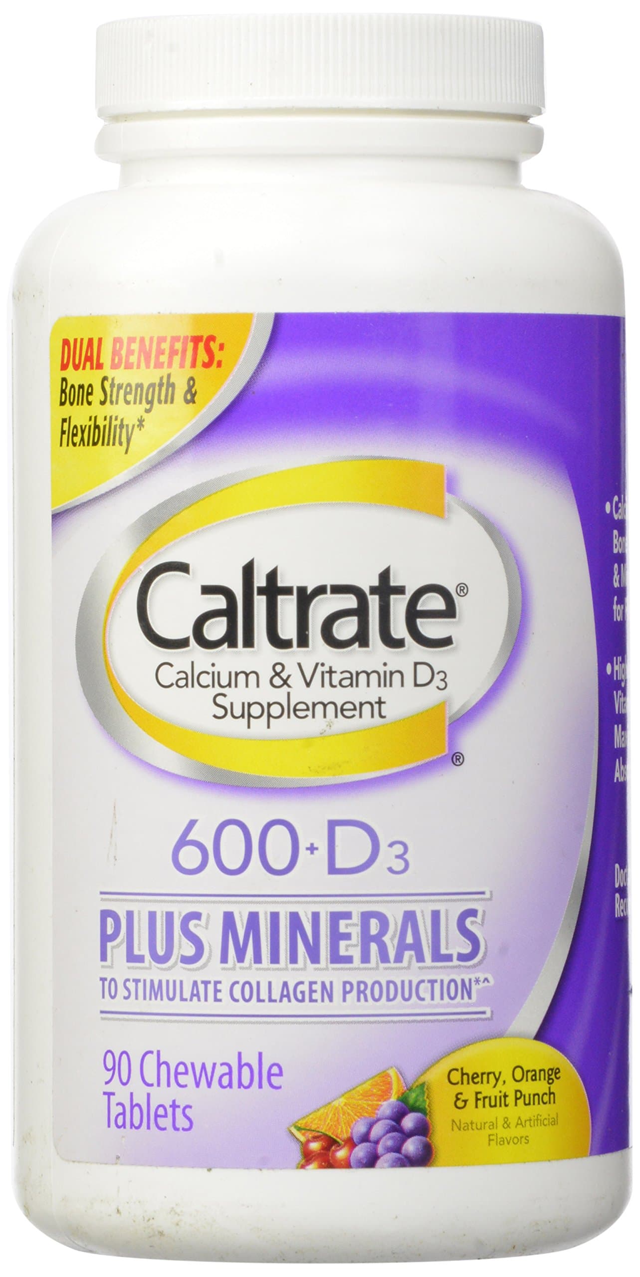 Caltrate 600+D Plus Minerals, 90 Tablets, Chewables
