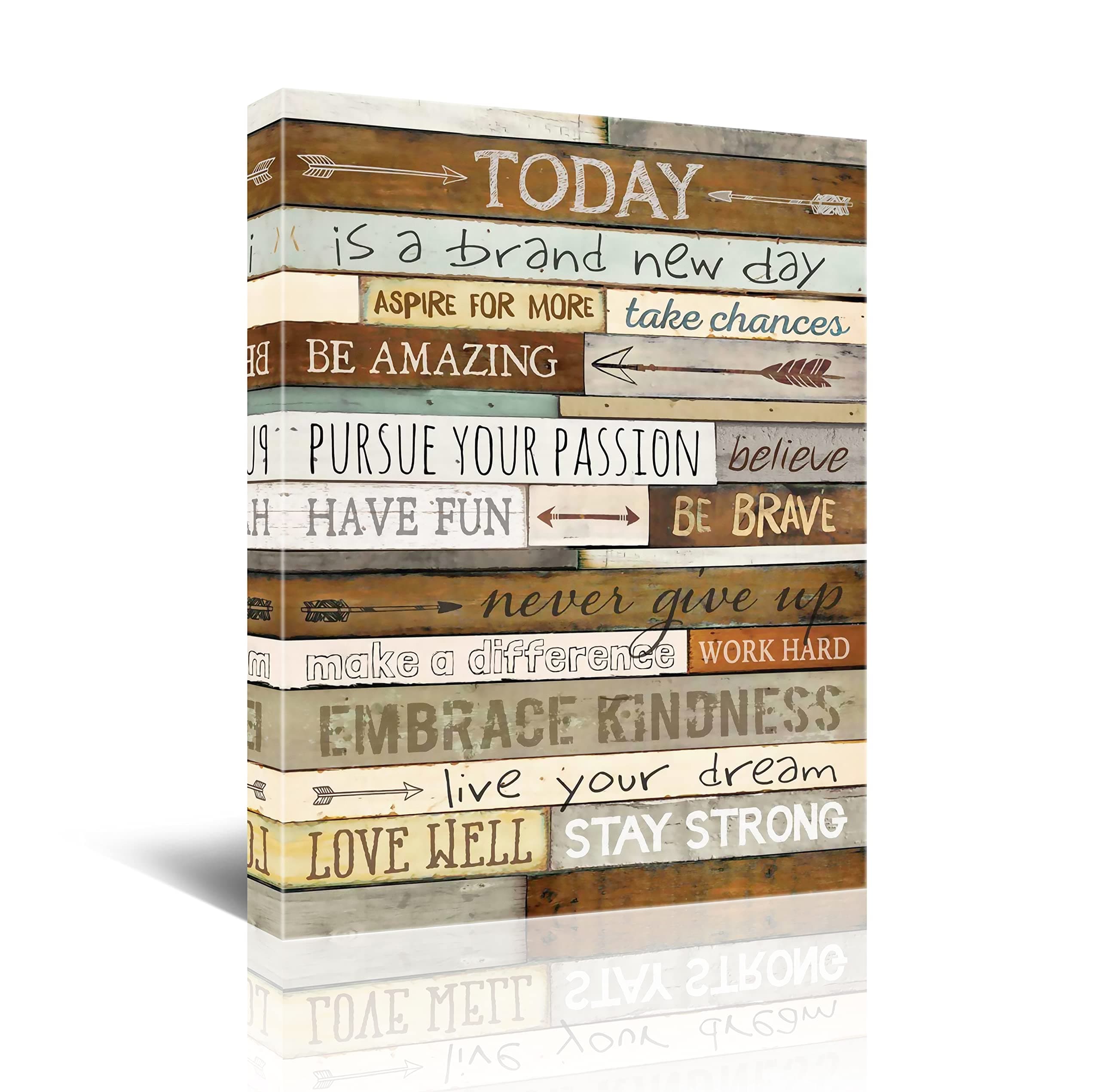 ROGINGA-ATO Inspirational Wall Art for Office Quotes Theme Wall Decor for Women Motivational Canvas Prints Framed Wall Art for Bathrooms Size 12x16