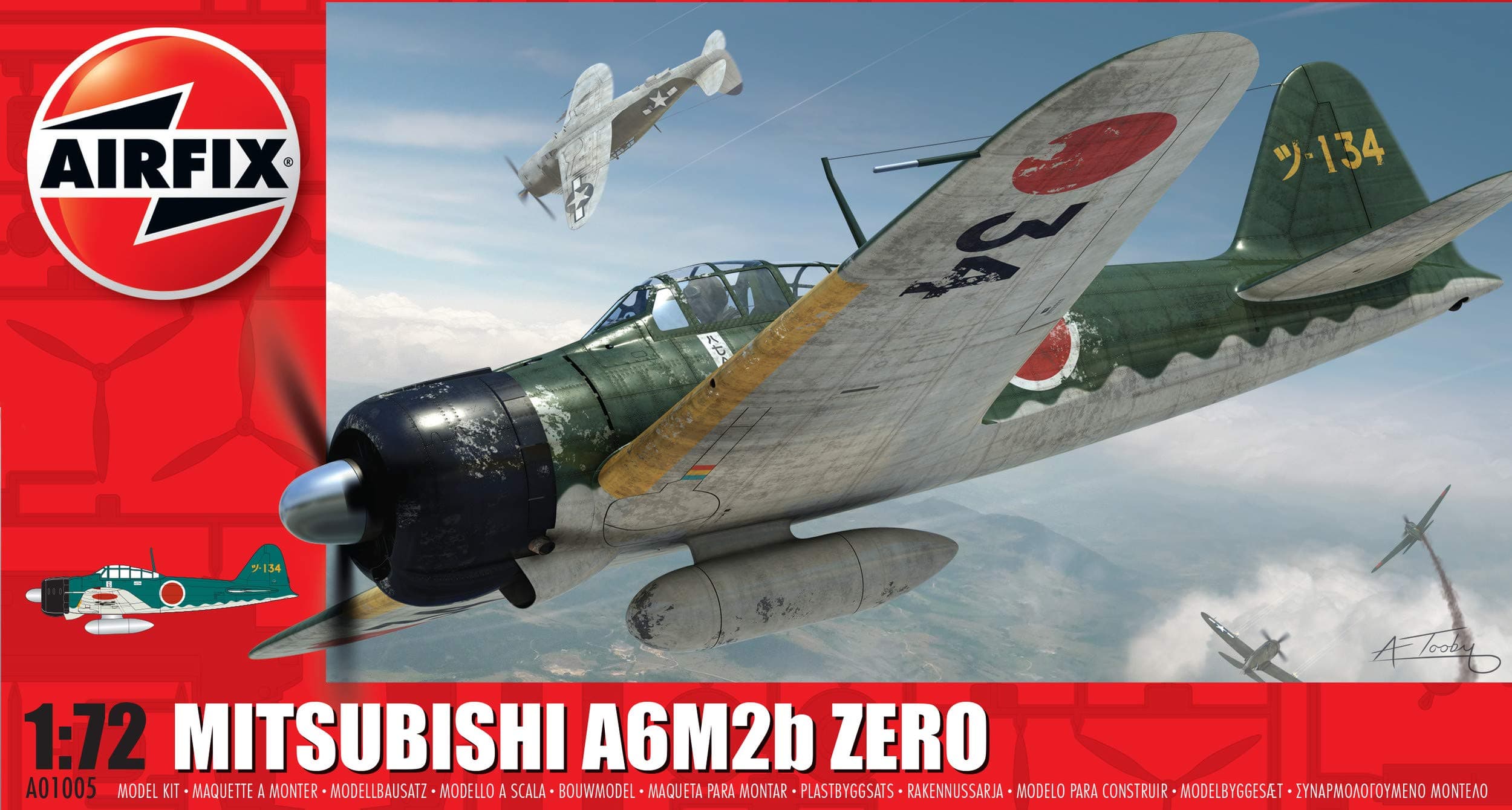Airfix A01005 Mitsubishi Zero Model Building Kit, 1:72 Scale, Navy