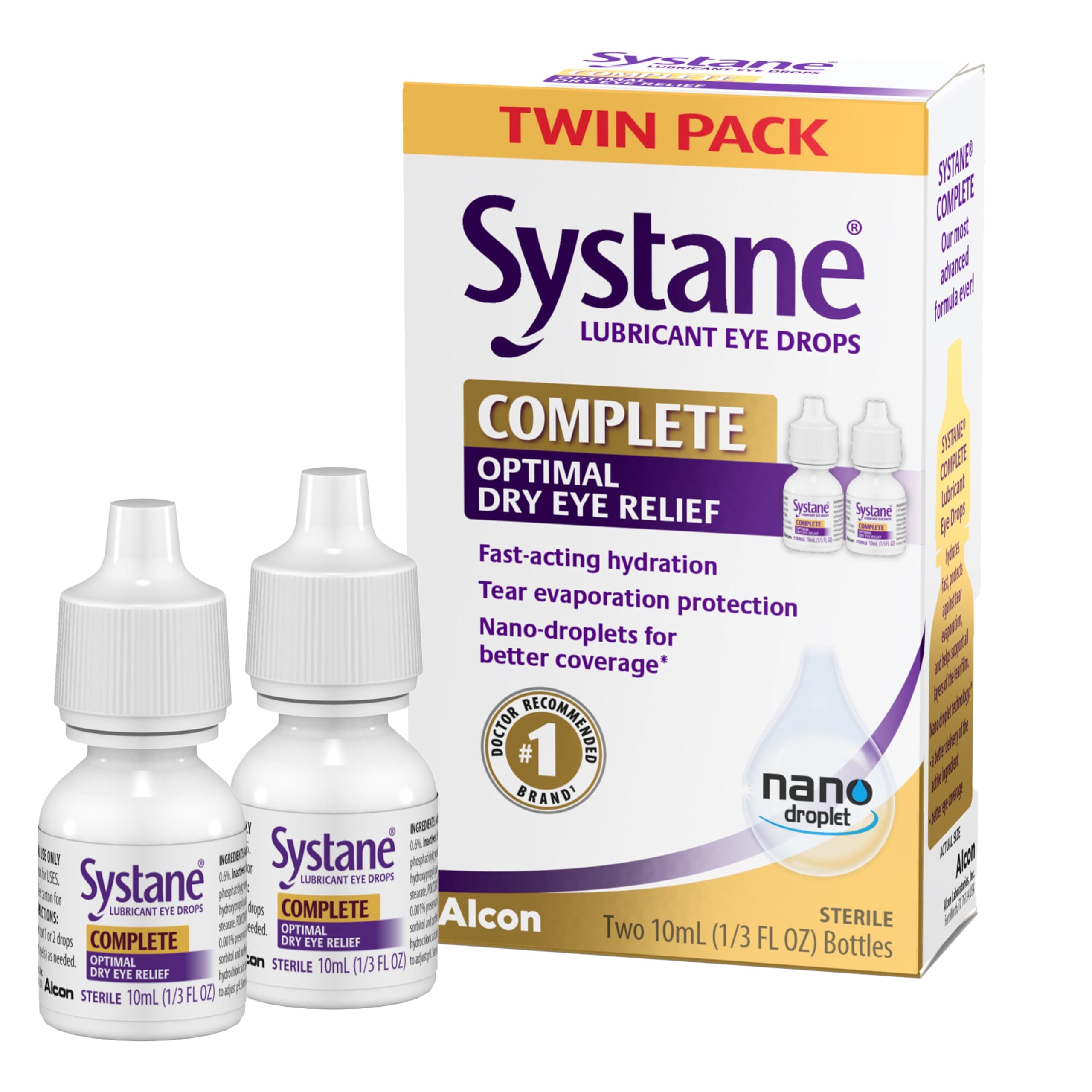 Complete Lubricant Eye Drops, 2x10mL TWIN