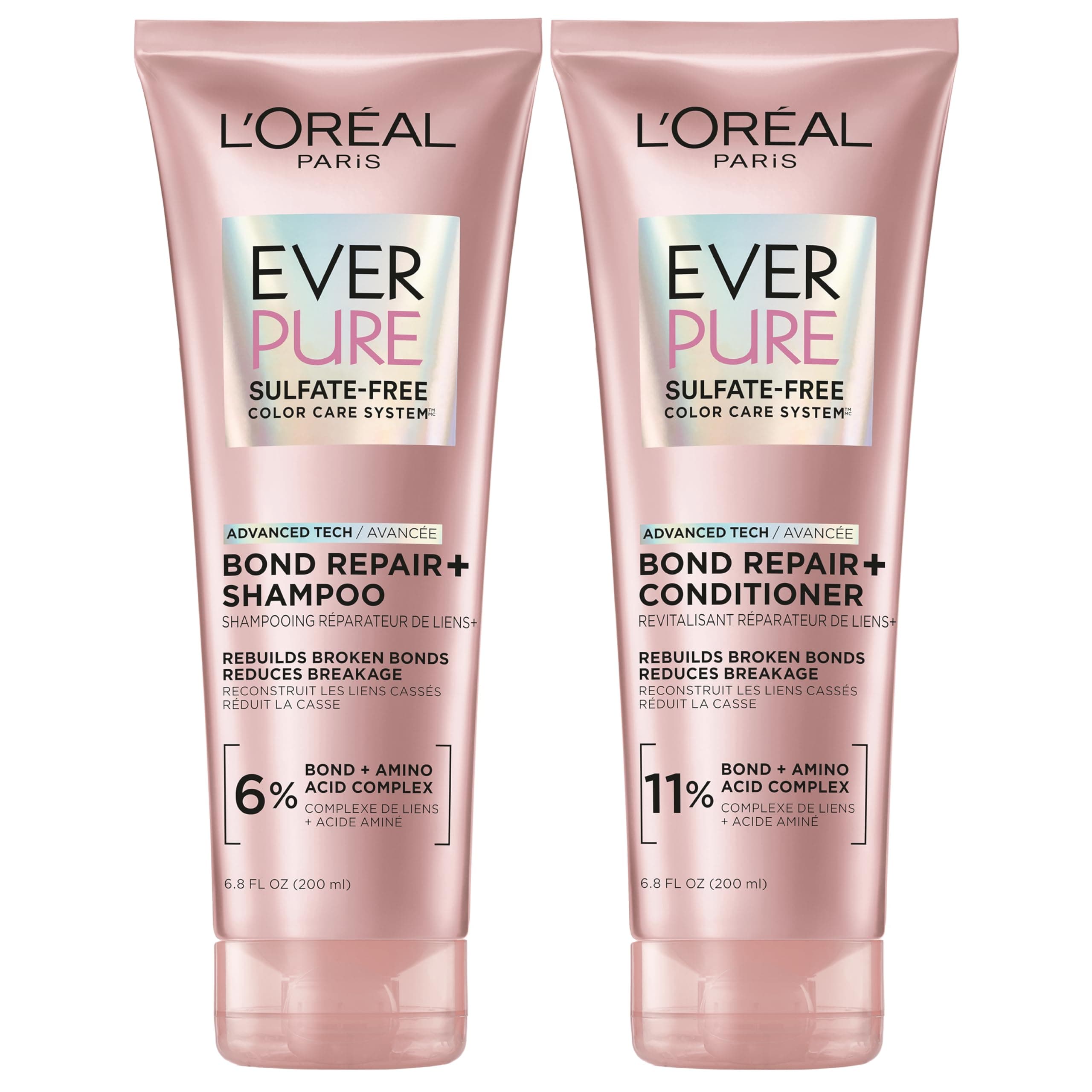 L'Oreal Paris EverPure Bonding Shampoo and Conditioner Kit for Color-Treated Hair, 6.8 Ounce (Set of 2)