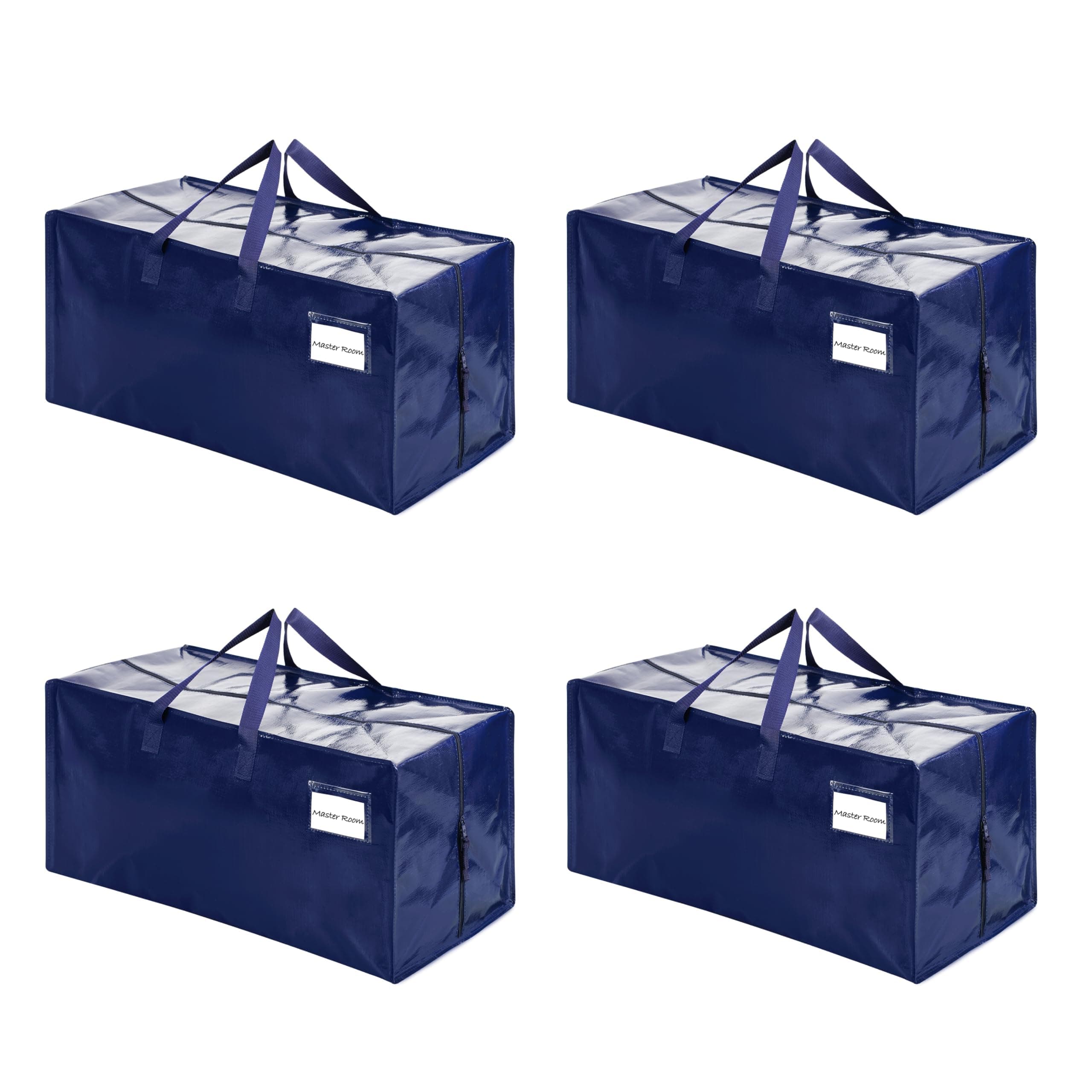 VENO Heavy Duty Extra Large Storage Bag Moving Tote Backpack Carrying Handles & Zipper - Compatible with IKEA Frakta Hand Carts Boxes Bin, Made of Recycled Material (4 Packs)