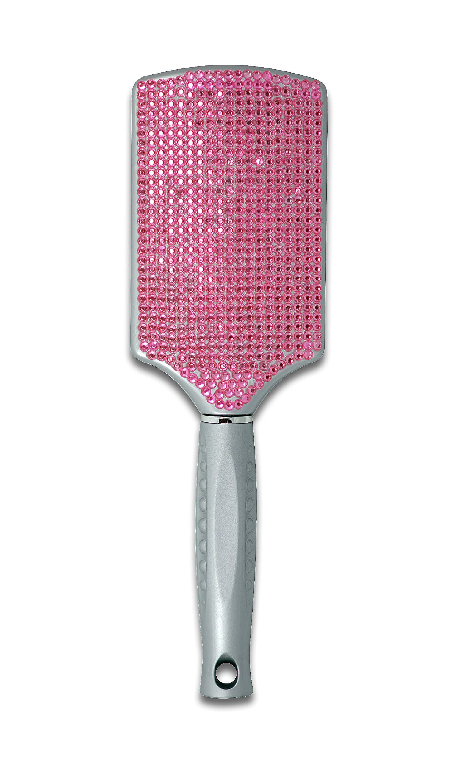 Bling Rhinestone Diamond Paddle Hairbrush (Pink)