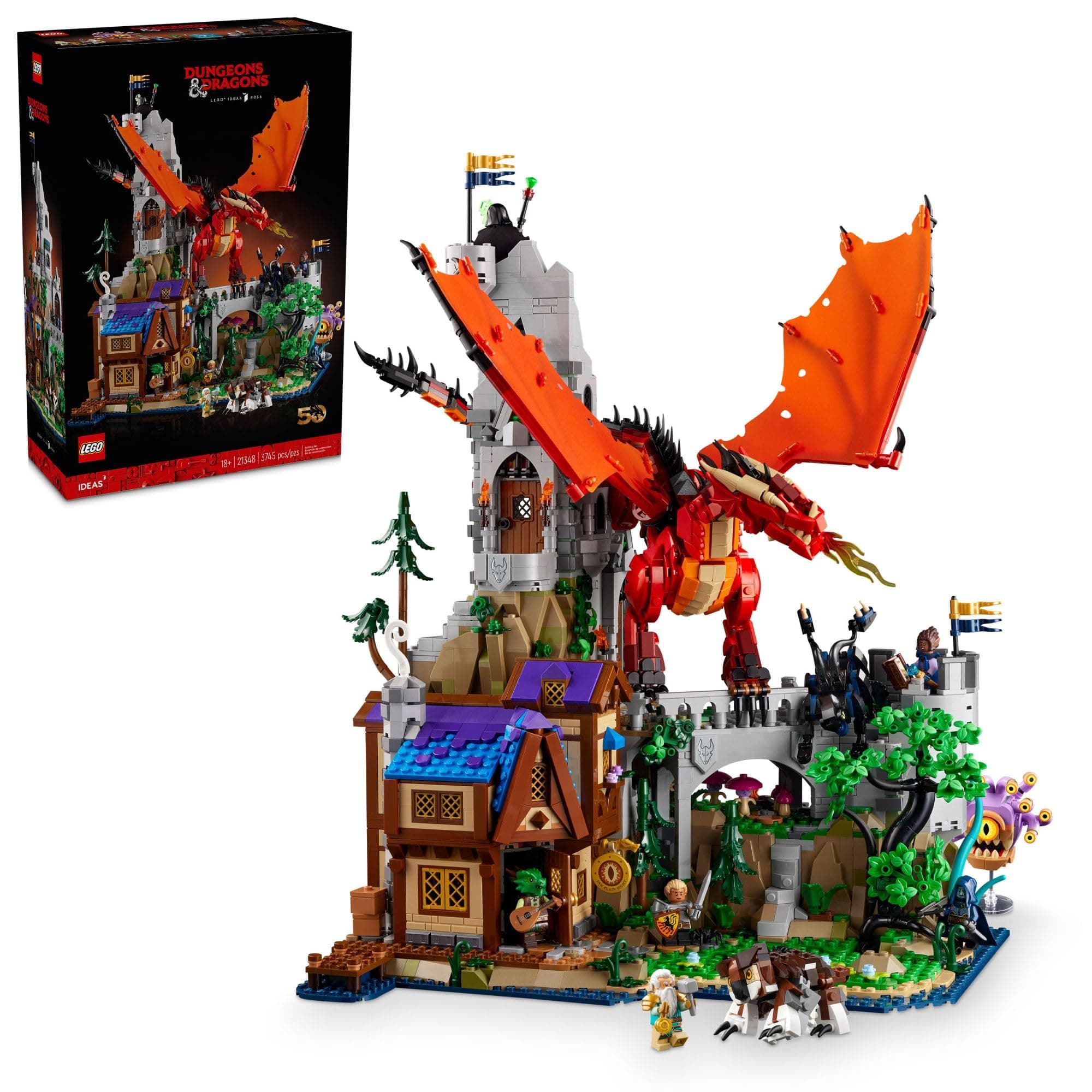 LEGO Ideas Dungeons & Dragons: Red Dragon’s Tale Building Set for Adults, Dungeons and Dragons Gift Idea, Fantasy Model for Build and Display, Created in Collaboration with Wizards of the Coast, 21348