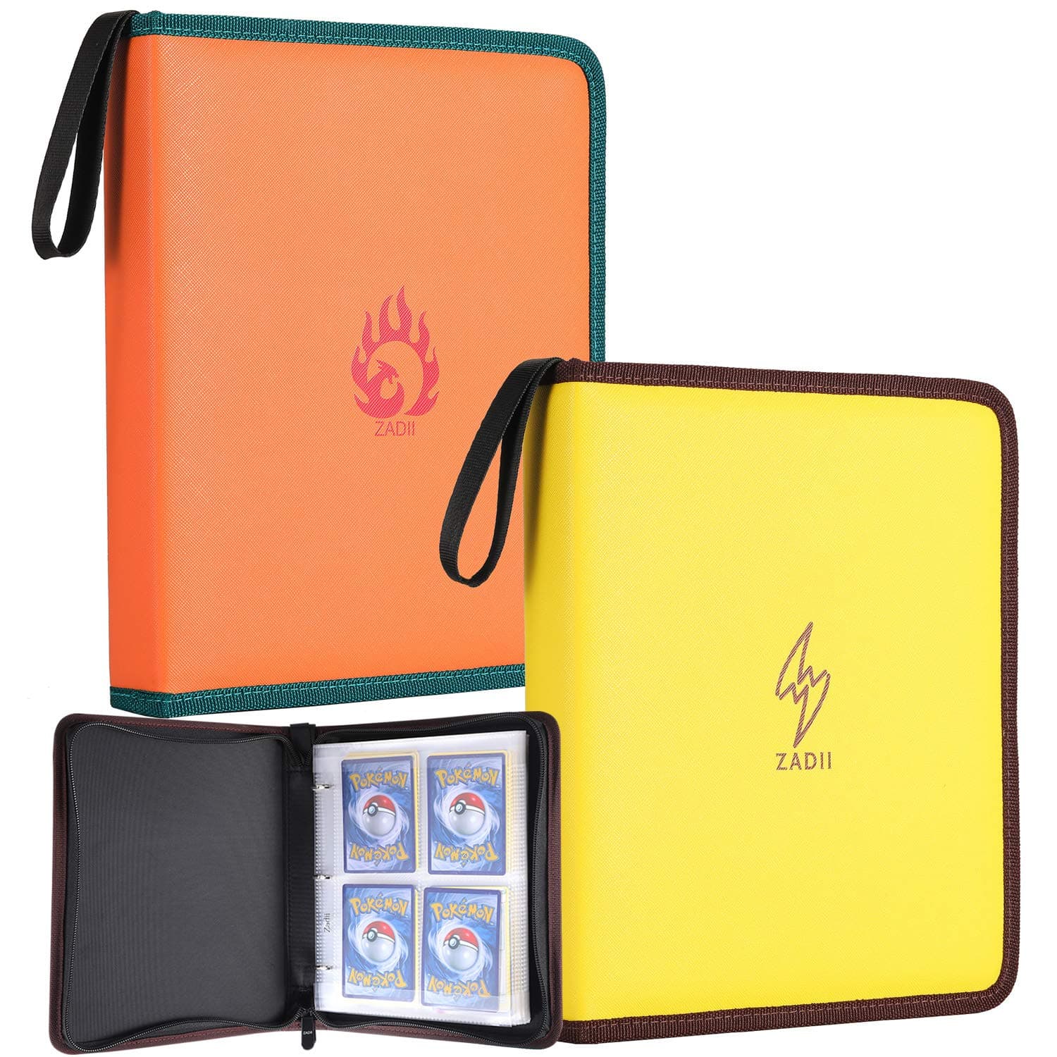 Carrying Case Bundle Compatible with Pokemon Trading Cards, 2 Card Collector Albums, Per Zippered Binder Holds Up to 240 Cards with 30 Premium 4-Pocket Pages