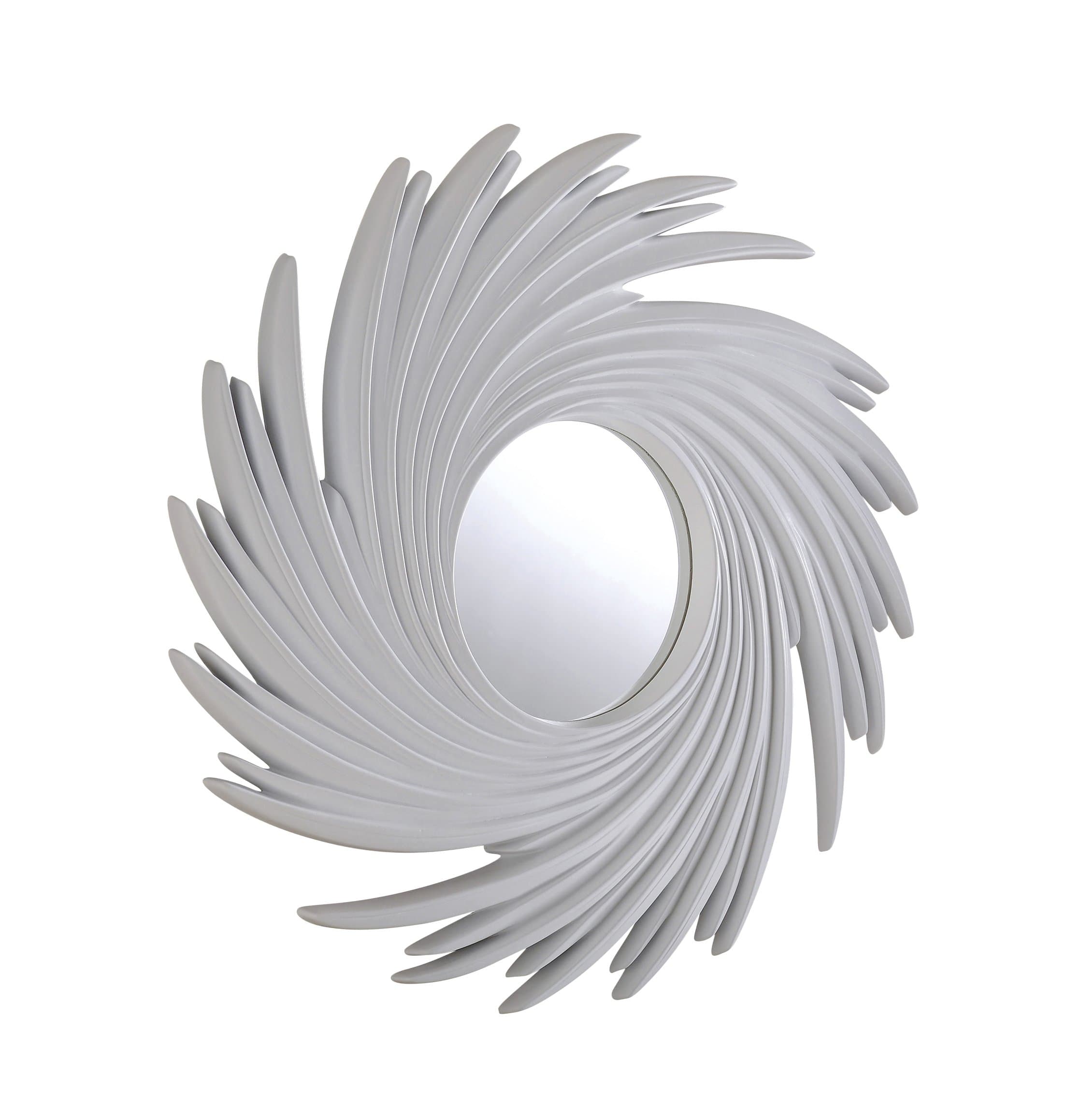Yearn Sunburst matt White Decorative Wall Mirror 99 x 99cm