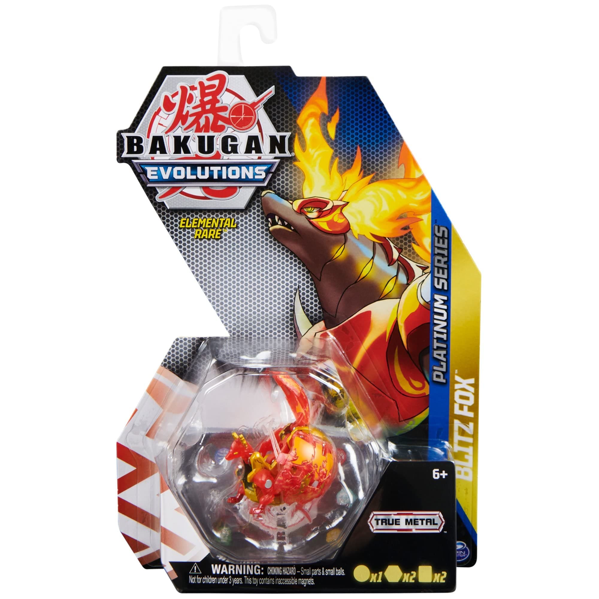 Bakugan Evolutions 2022 Platinum Series Die-cast Elemental Rare Pyrus Blitz Fox