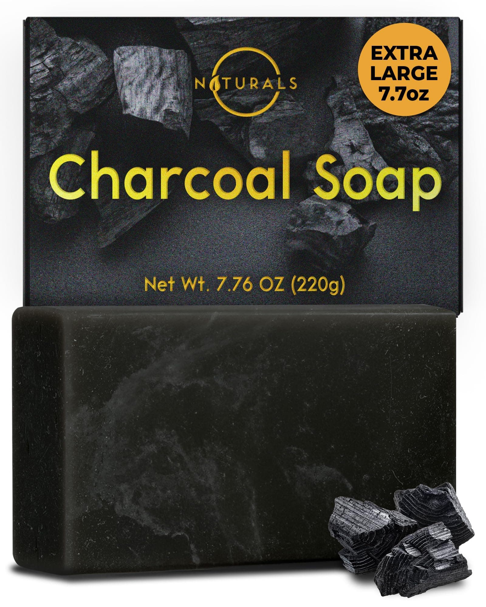 Moisturizing Soap Bar (1pc, 220g) Natural Soap Bar for Face & Hand - Body Wash Bar - Charcoal Soap