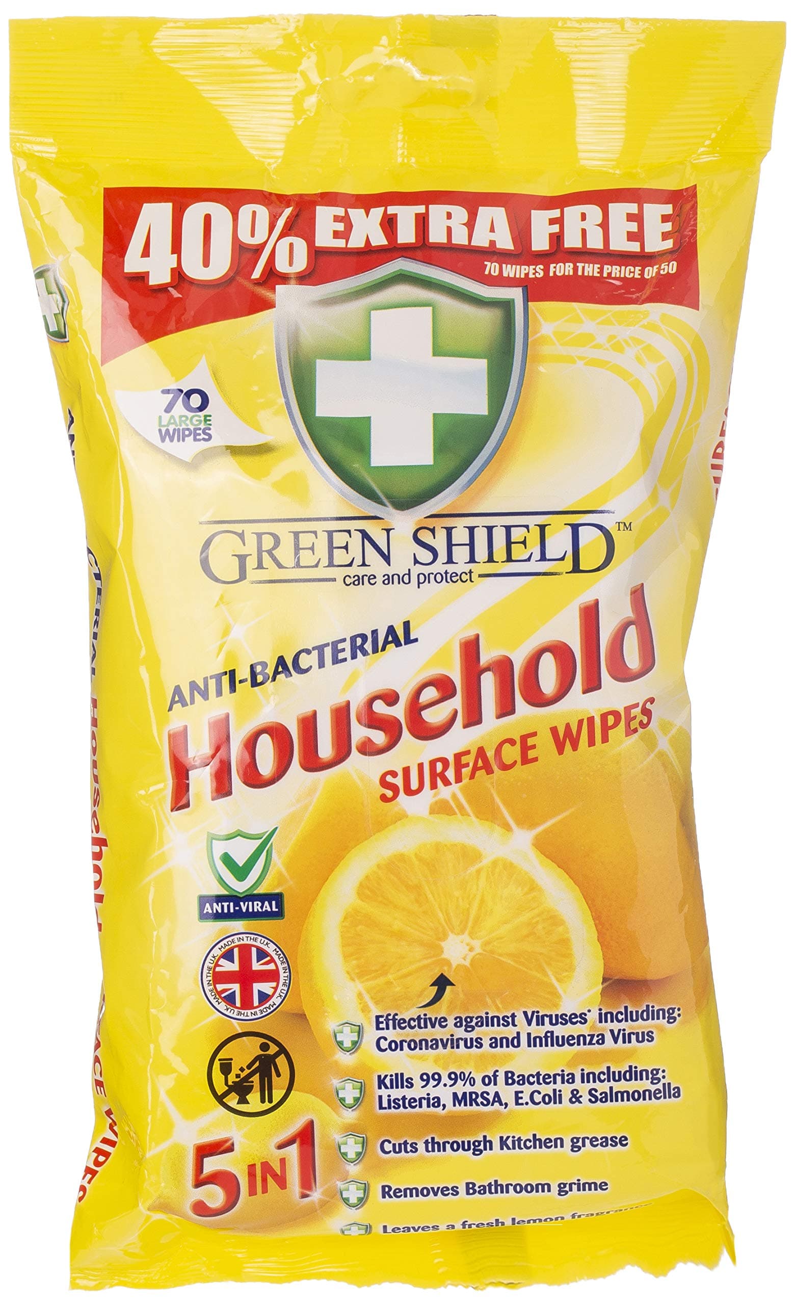 50 anti bacterial house hold surface wipes