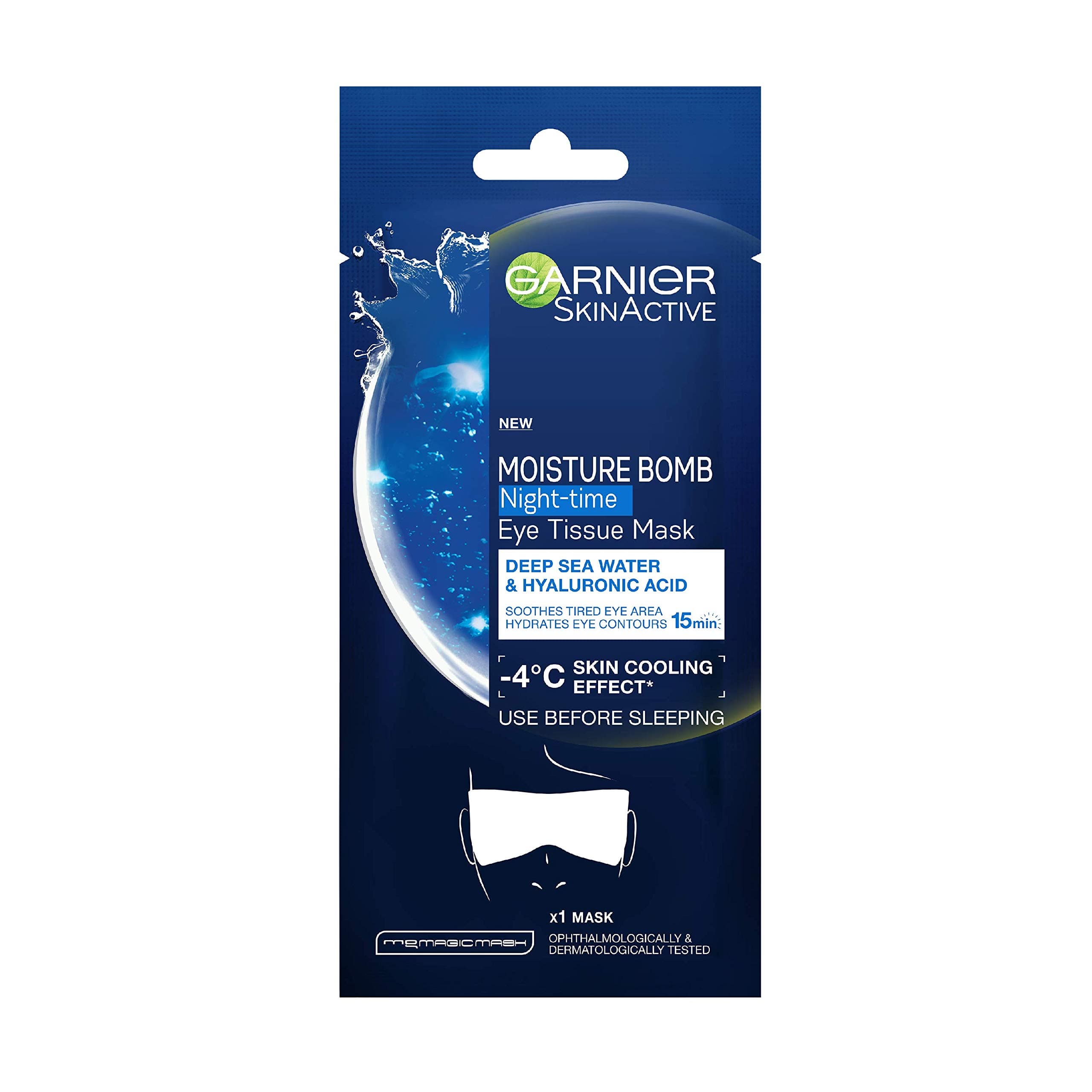 Garnier Moisture Bomb Night-Time Eye Sheet Mask Deep Sea Water and Hyaluronic Acid 6g