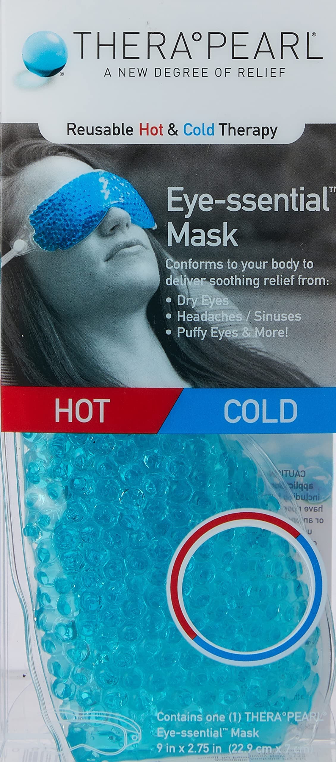 Cooling & Heating Compress For Headache, Dry, Puffy, Itchy Eyes - Soothing Relief Tool For Eye Comfort & Facial Care, 1 Mask